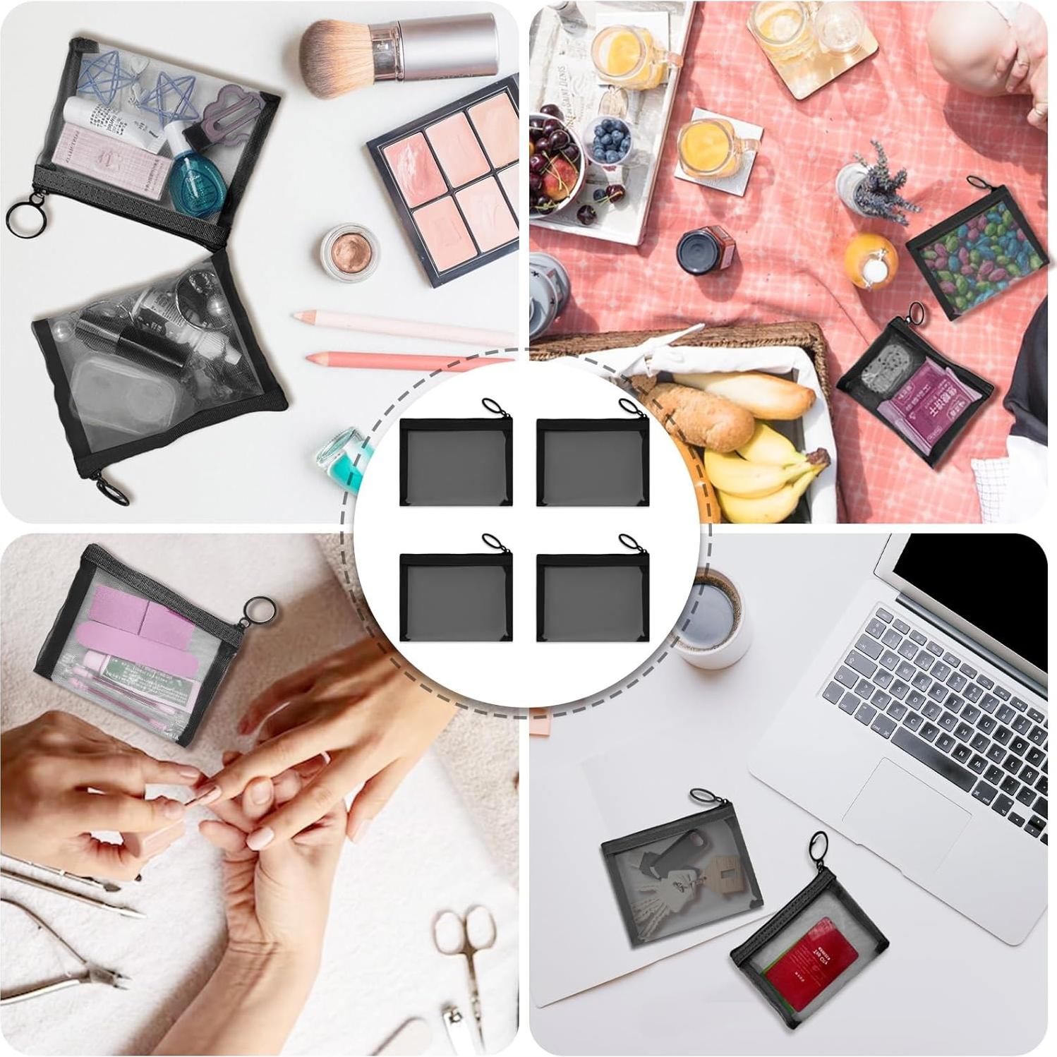 Mini Bolsas de Malla CarryEpic 4 Paquete Negro 12.7x10.16cm