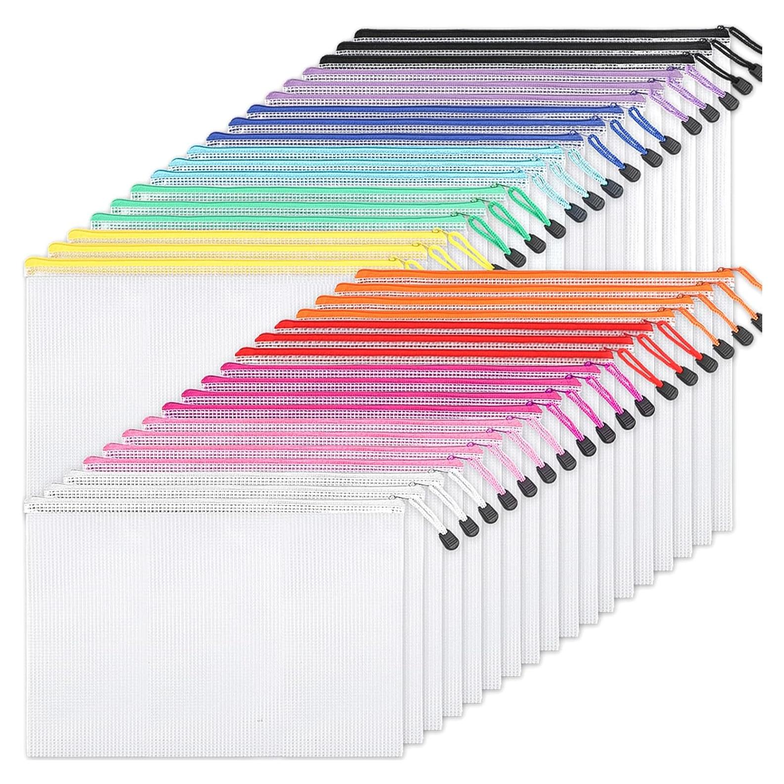 Bolsas de Almacenamiento A4 EOOUT 36pcs Malla Colorida