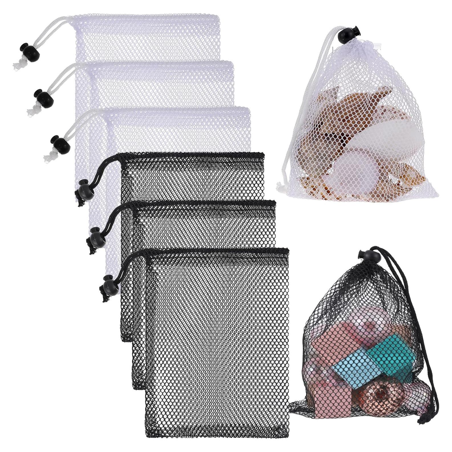 6 Bolsas de Malla con Cierre de Cordón LXUEJIE 20x15 cm