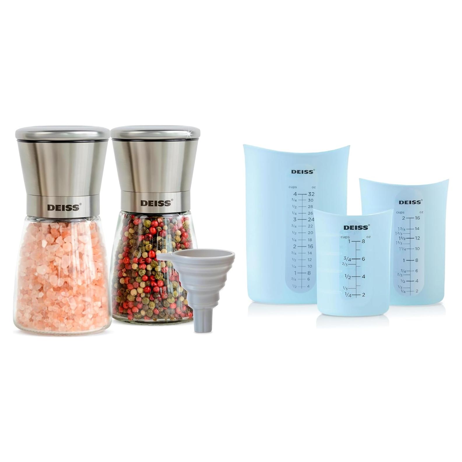 Conjunto Molinillos de Sal y Pimienta Deiss PRO + Tazas Medidoras