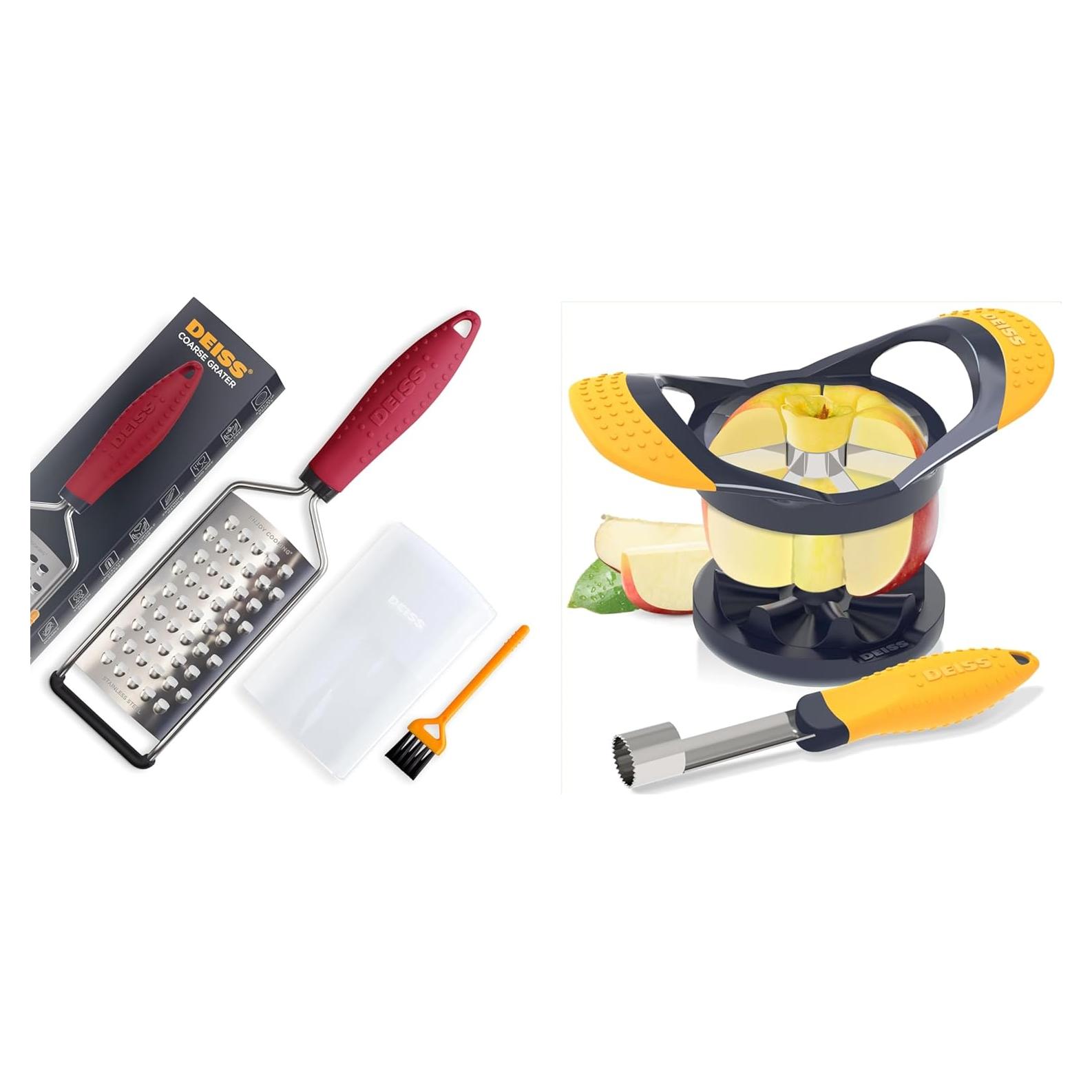 Rallador Grueso Deiss PRO + Cortador de Manzana + Quitacorazones