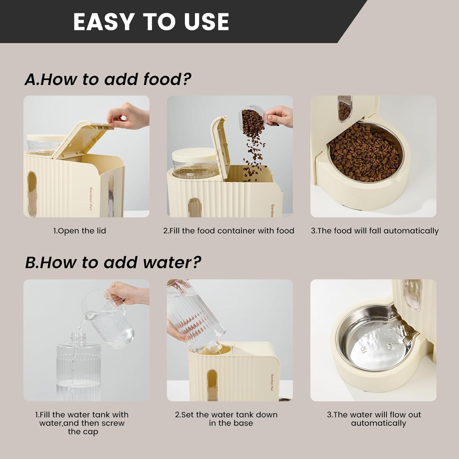 Comedero y Dispensador Automático 2-en-1 Gardner Pet 3.03L