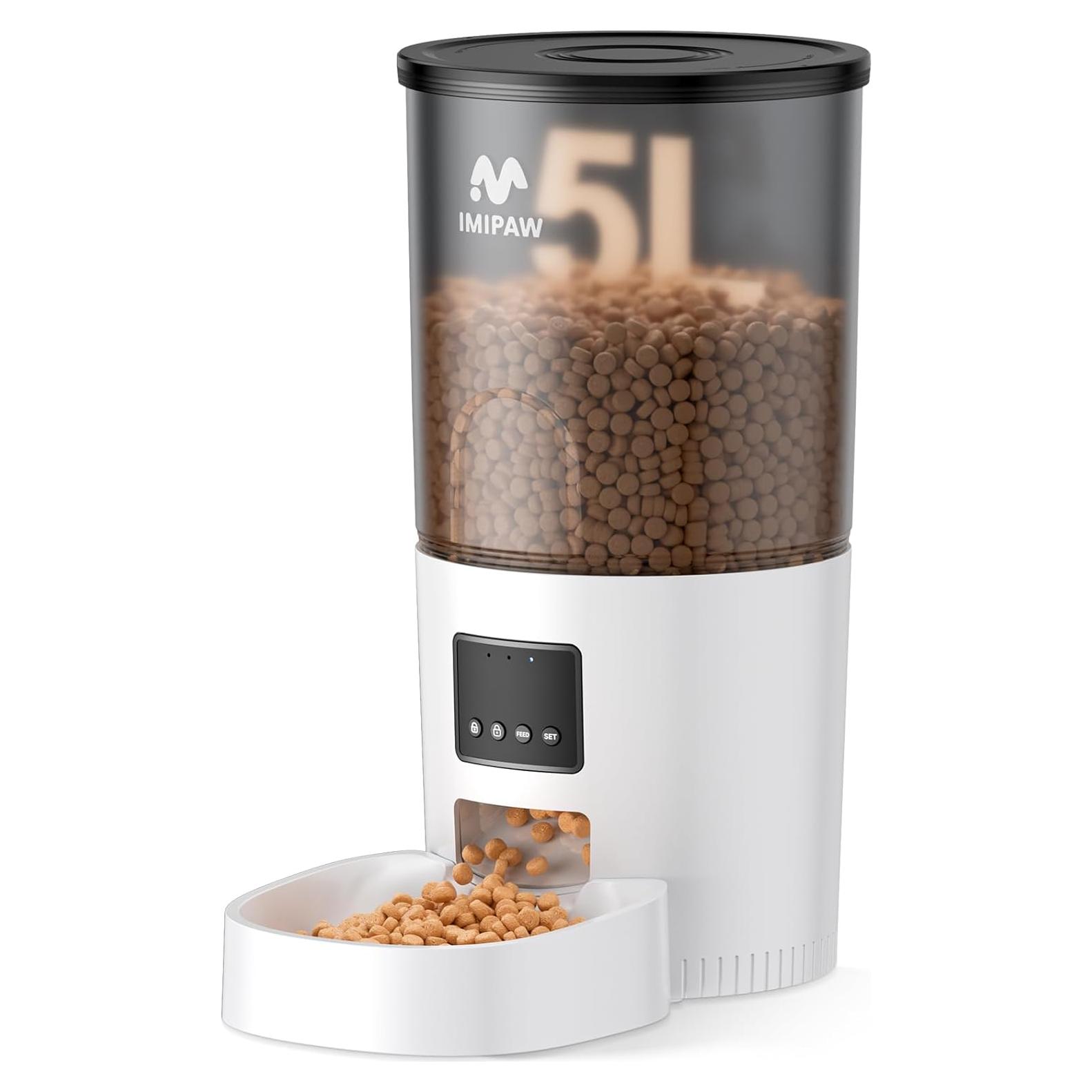 Comedero Automático IMIPAW 5L para Gatos - Programable y Doble Energía