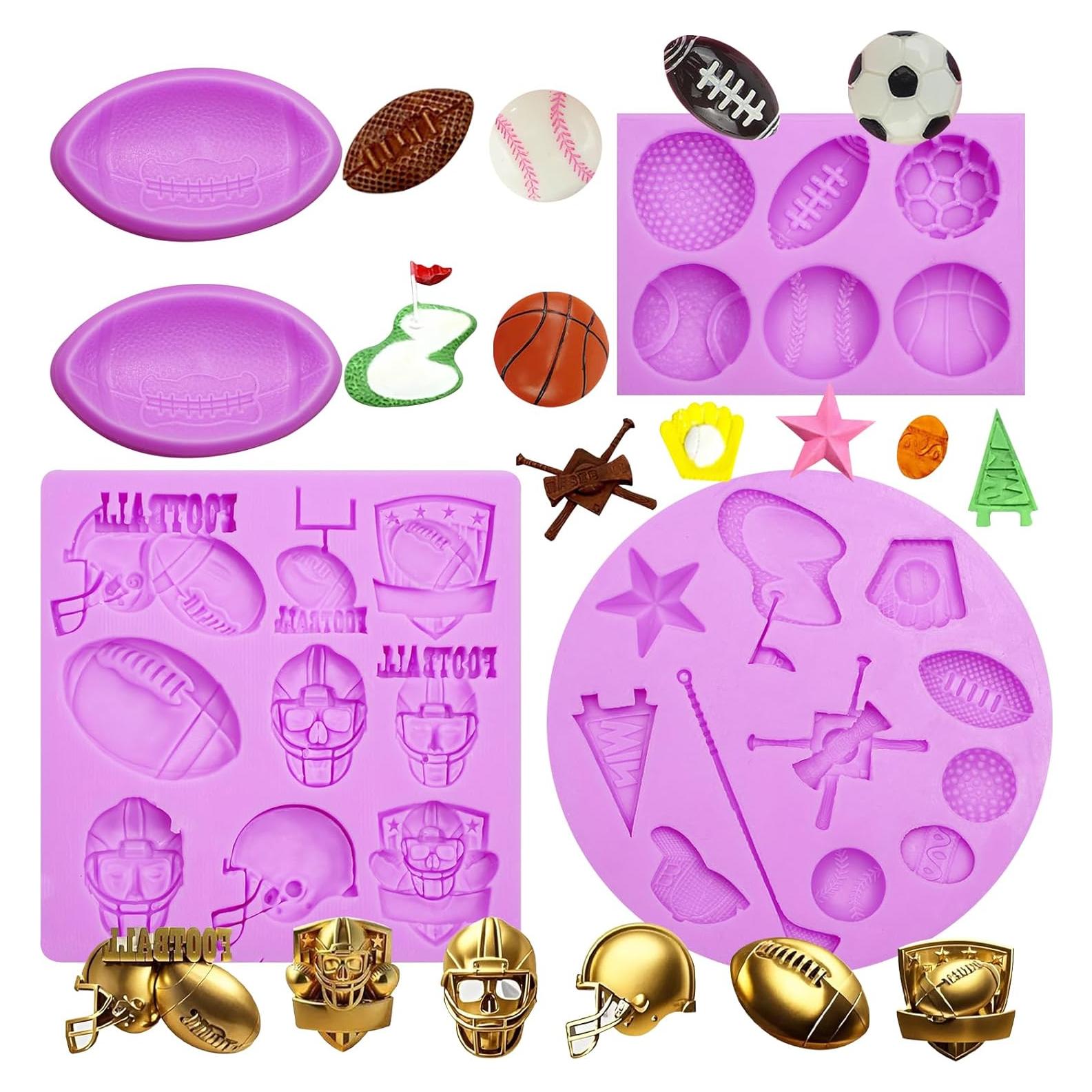 Molde de Cake Pop de Silicona ACVCATTO - 5 Piezas Balones Deportivos