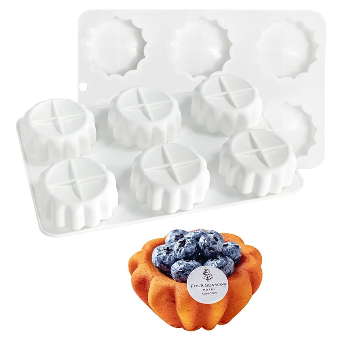 Molde de Silicona para Postres 6 Cavidades Genérico - Tartaleta, Mousse