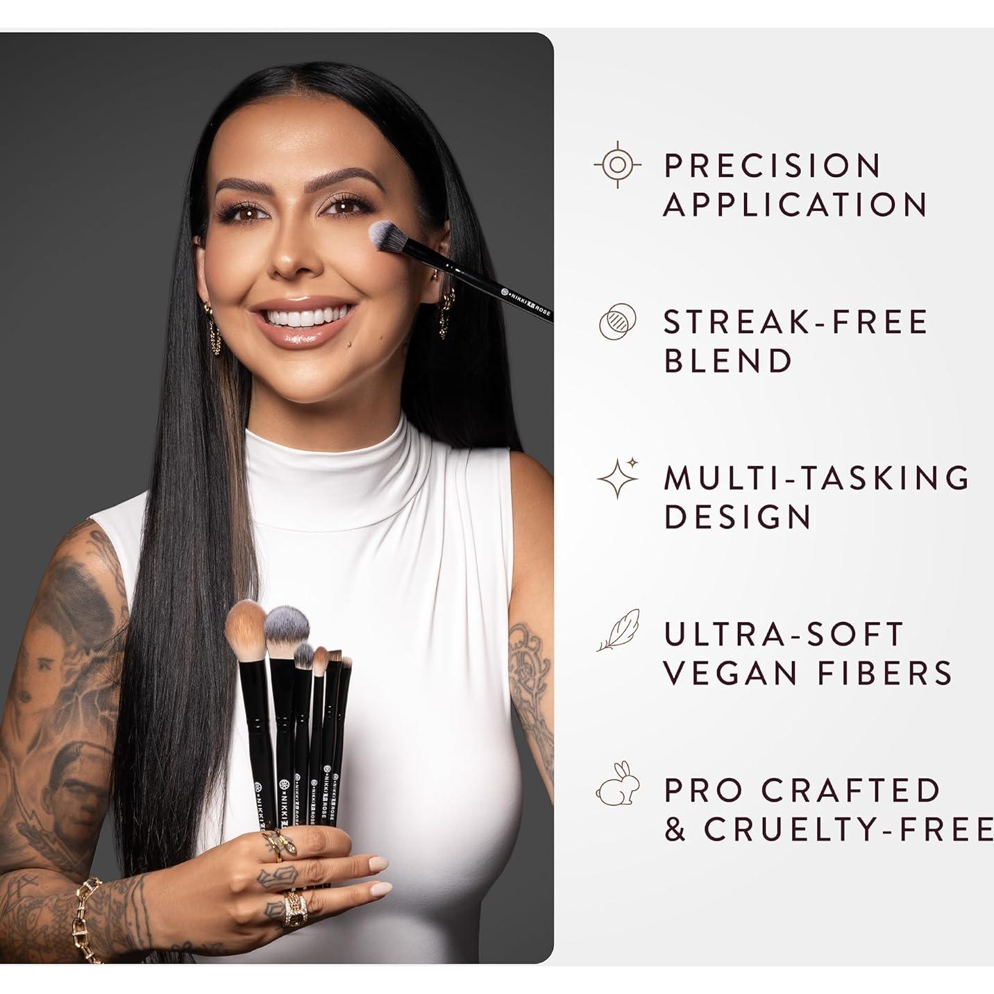 Brocha de Maquillaje BK Beauty N14 para Corrector y Polvo