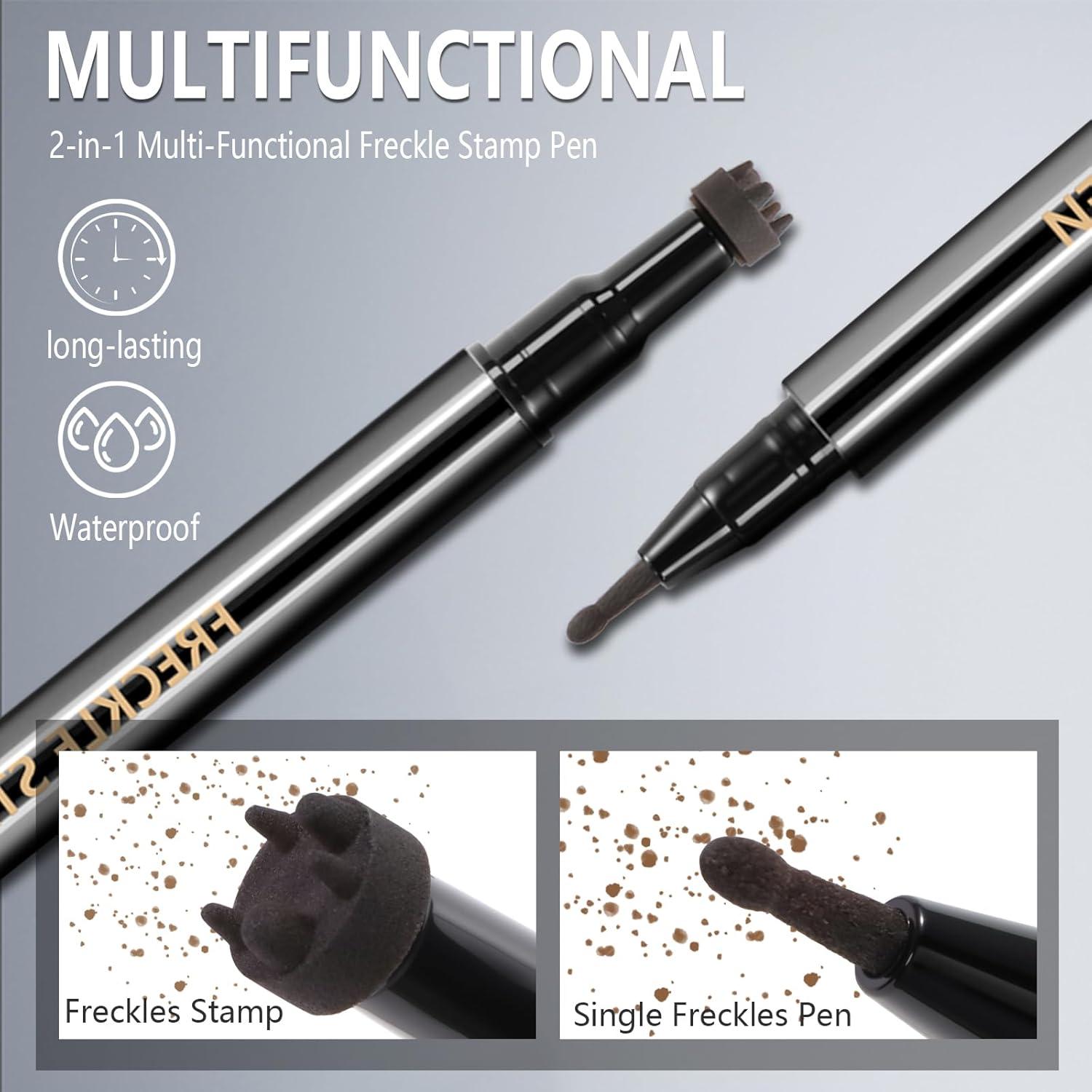 Lápiz de Sello de Pecas HOSAILY 2PCS Impermeable Marrón Claro