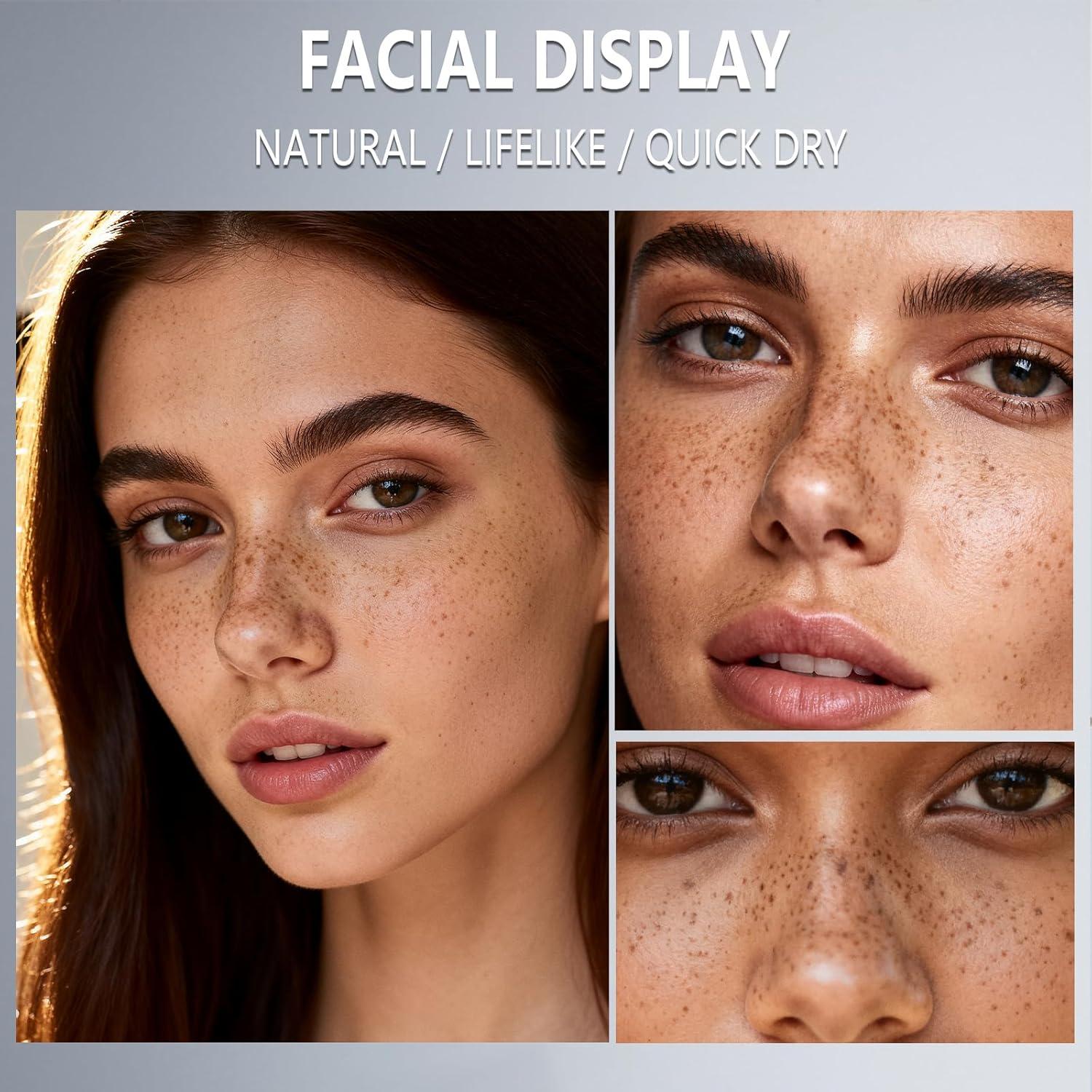 Lápiz de Sello de Pecas HOSAILY 2PCS Impermeable Marrón Claro