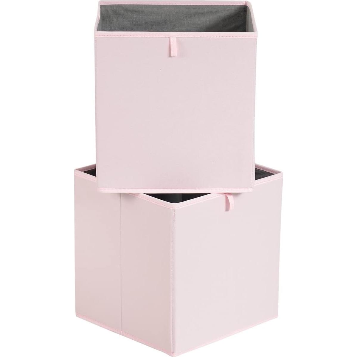 Cestas Organizadoras Plegables Amazon Basics 33x38 cm Rosa - Paquete de 6