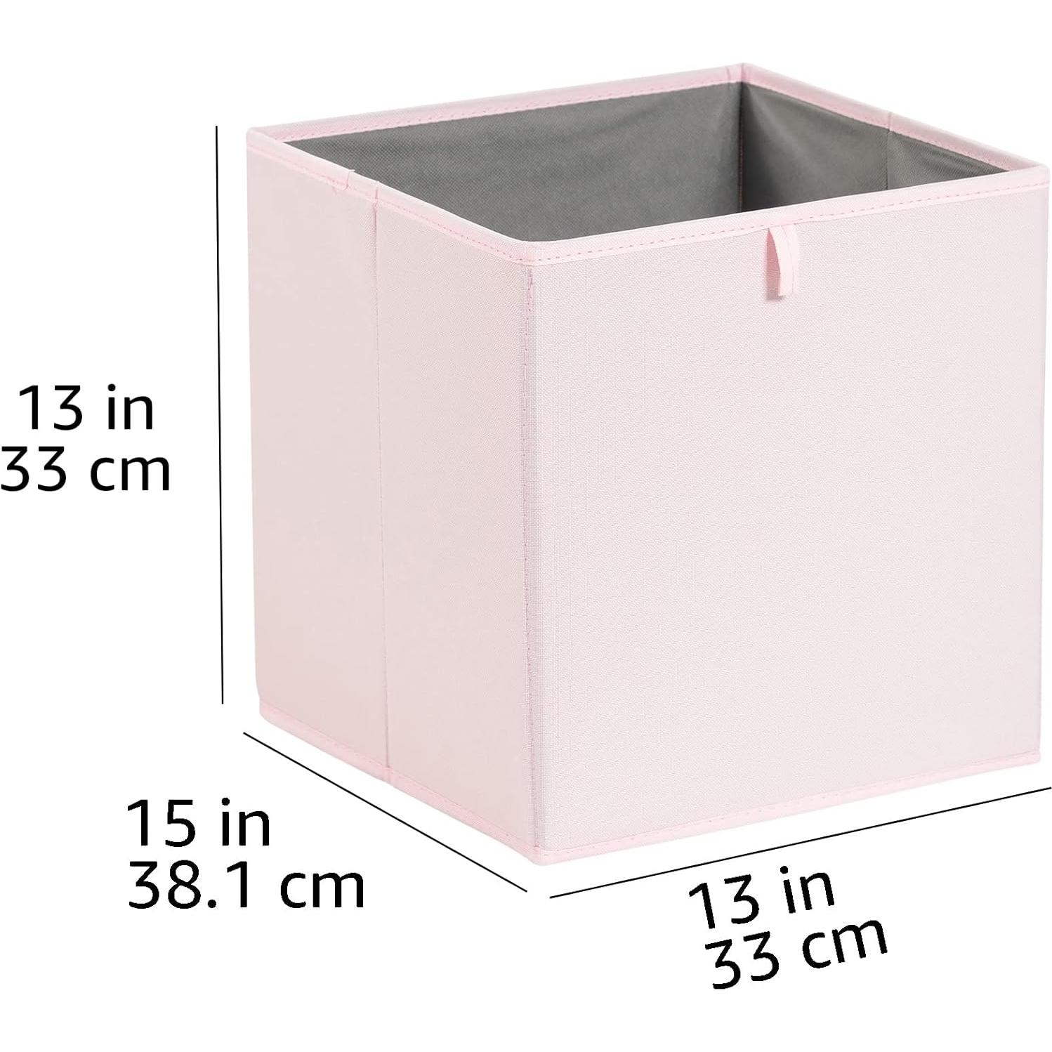 Cestas Organizadoras Plegables Amazon Basics 33x38 cm Rosa - Paquete de 6