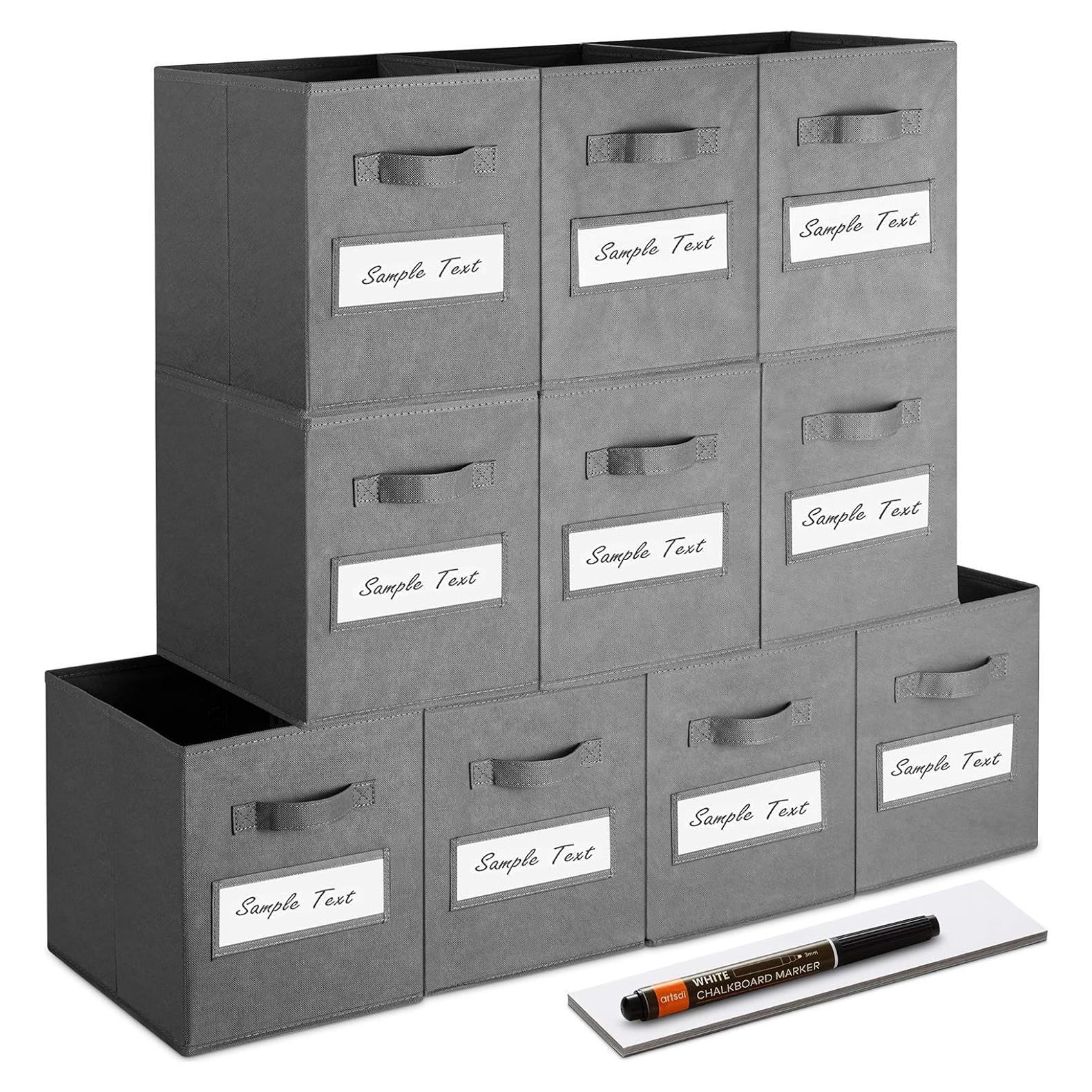 Cubo de Almacenamiento Artsdi 28 cm Plegable - 10 Unidades Gris