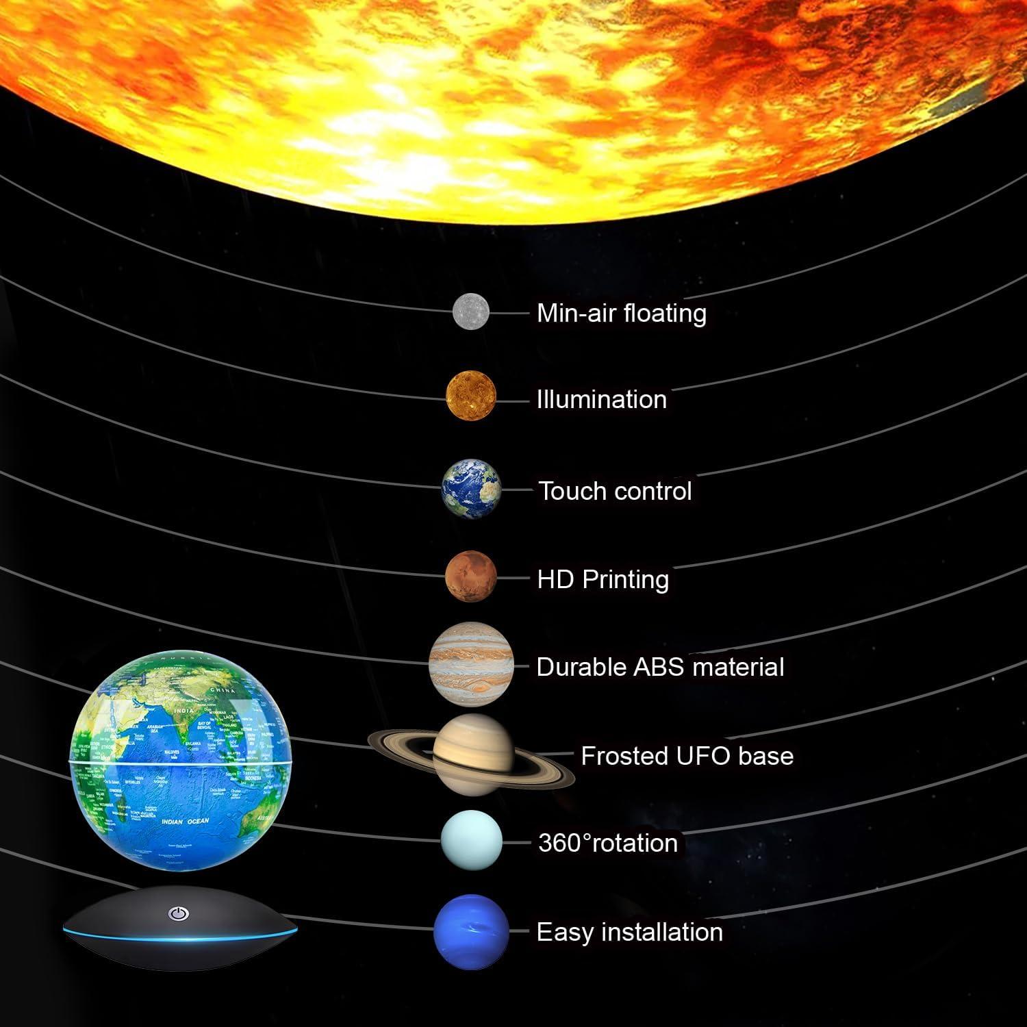 Globo Flotante Magnético Flagest 15.24 cm - Control Táctil y Luz LED