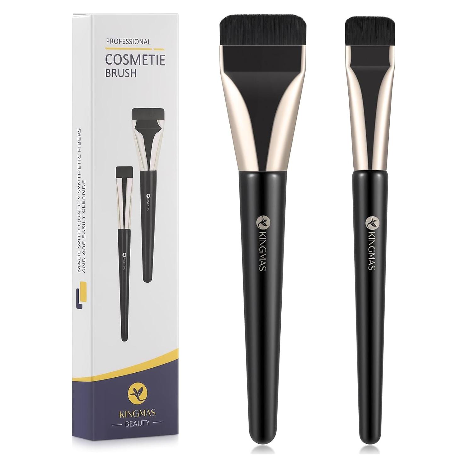 Brochas de Maquillaje KINGMAS 2Pcs Planas Ultra Finas
