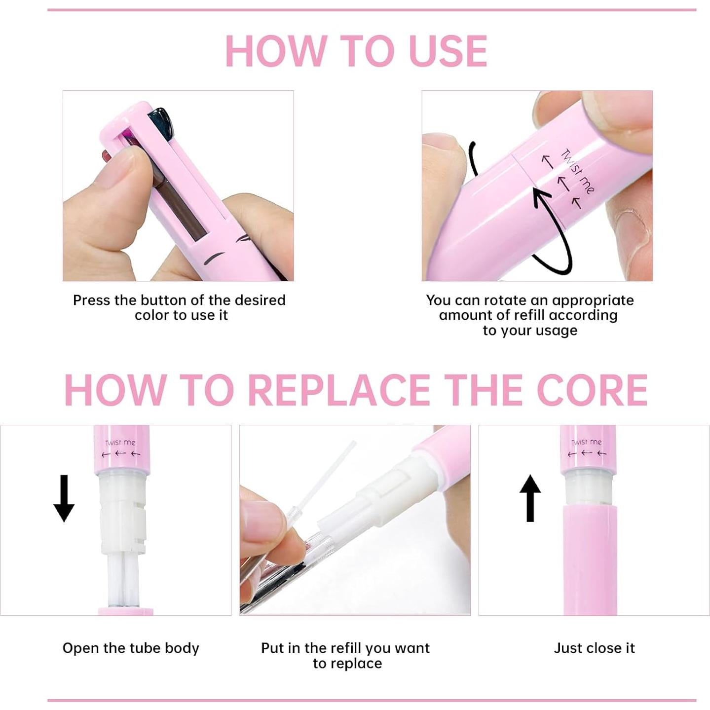 Lápiz de Maquillaje 4 en 1 HOSAILY Impermeable y Multifuncional