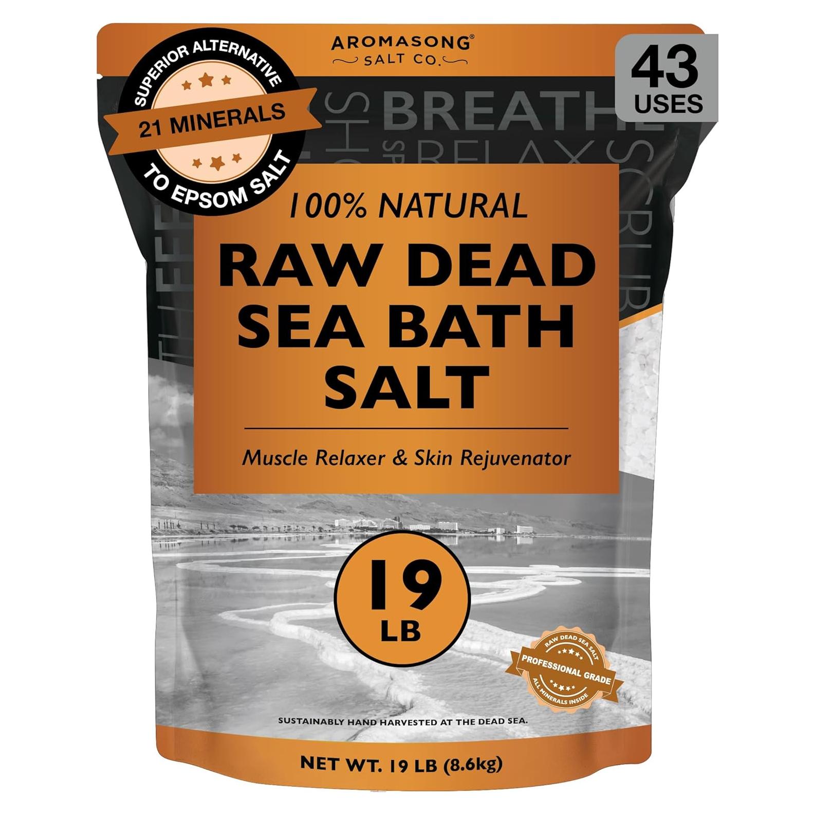 Sal de Baño del Mar Muerto Aromasong 8.62 kg Pura y Natural