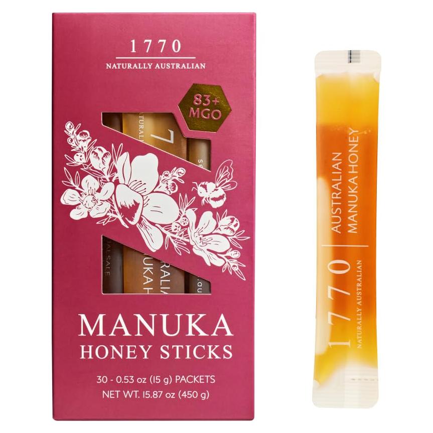 Miel de Manuka 1770 Australiana Natural MGO 83+ 30 Palitos