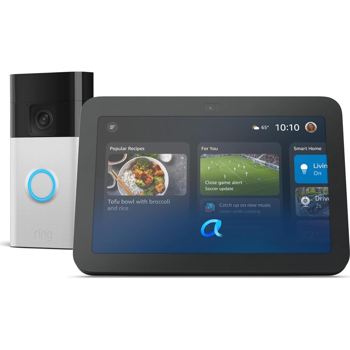 Amazon Echo Show 8 with Ring Battery Doorbell (newest model), with Alexa+ Early Access