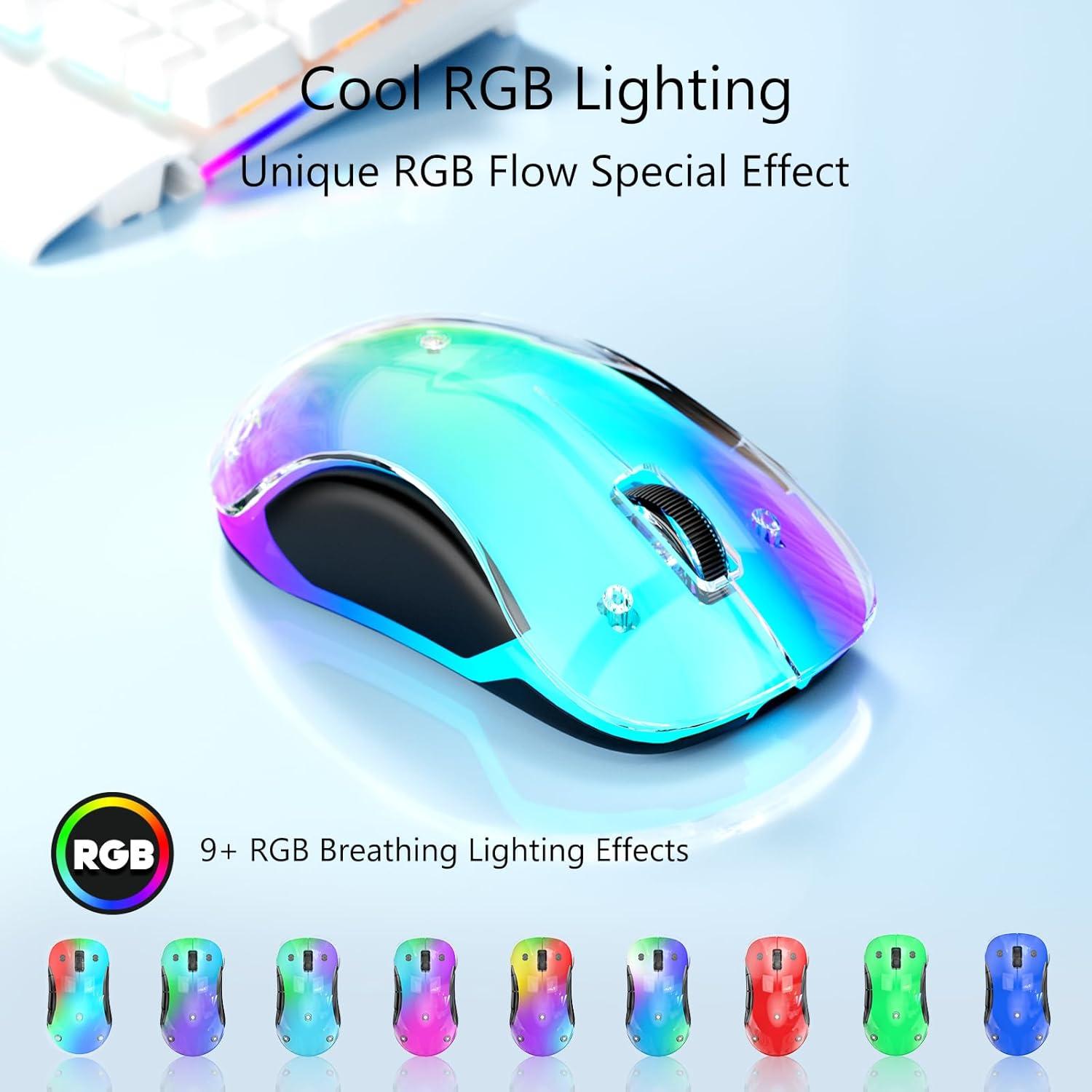 Ratón Inalámbrico Memzuoix WM-2017 RGB Recargable 1200 DPI