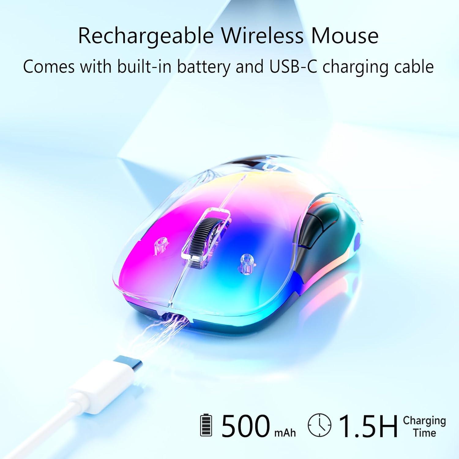 Ratón Inalámbrico Memzuoix WM-2017 RGB Recargable 1200 DPI