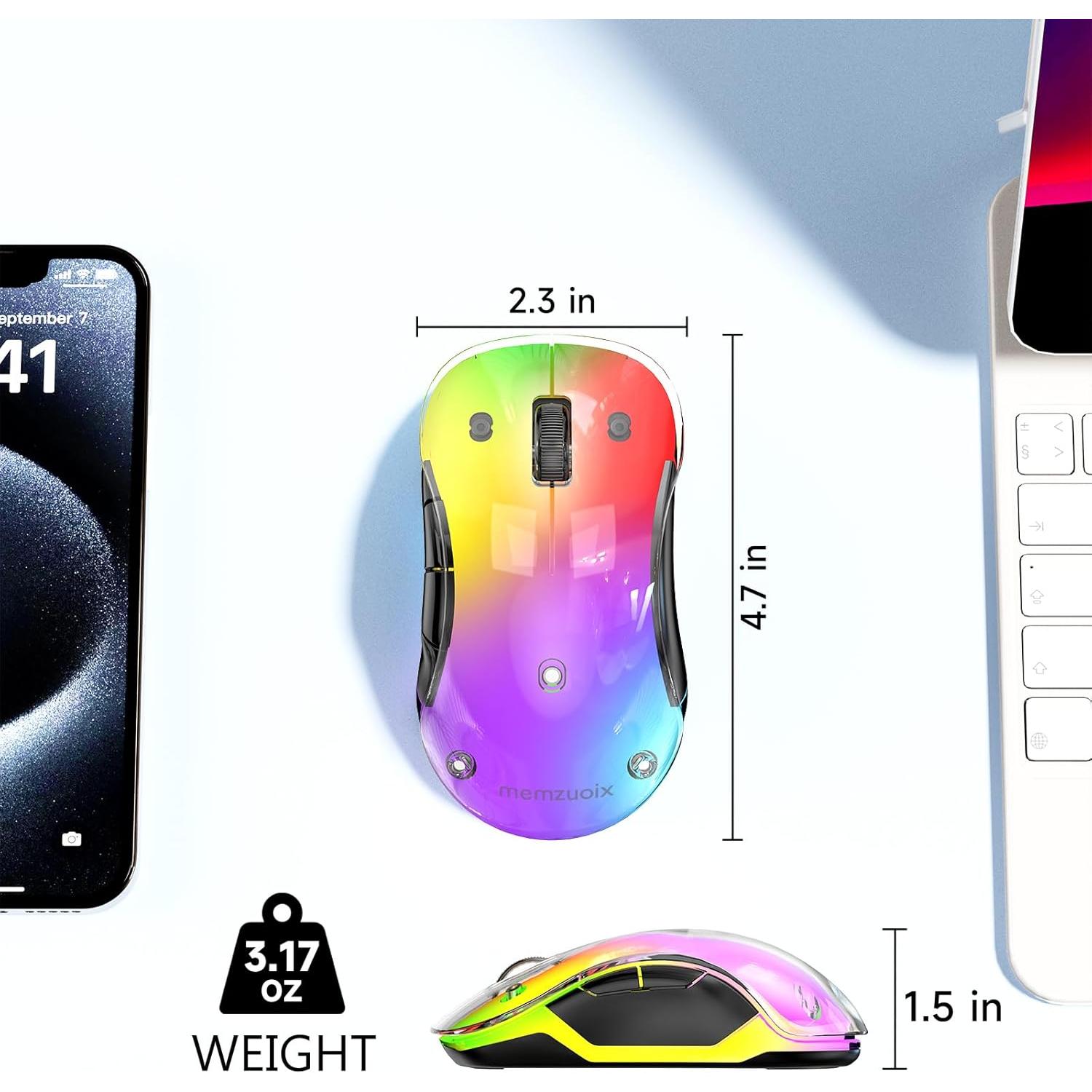 Ratón Inalámbrico Memzuoix WM-2017 RGB Recargable 1200 DPI