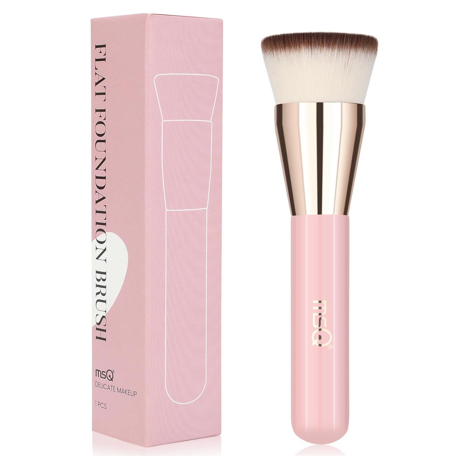 Brocha de Fundación MSQ Kabuki Punta Plana Rosa 15.6cm