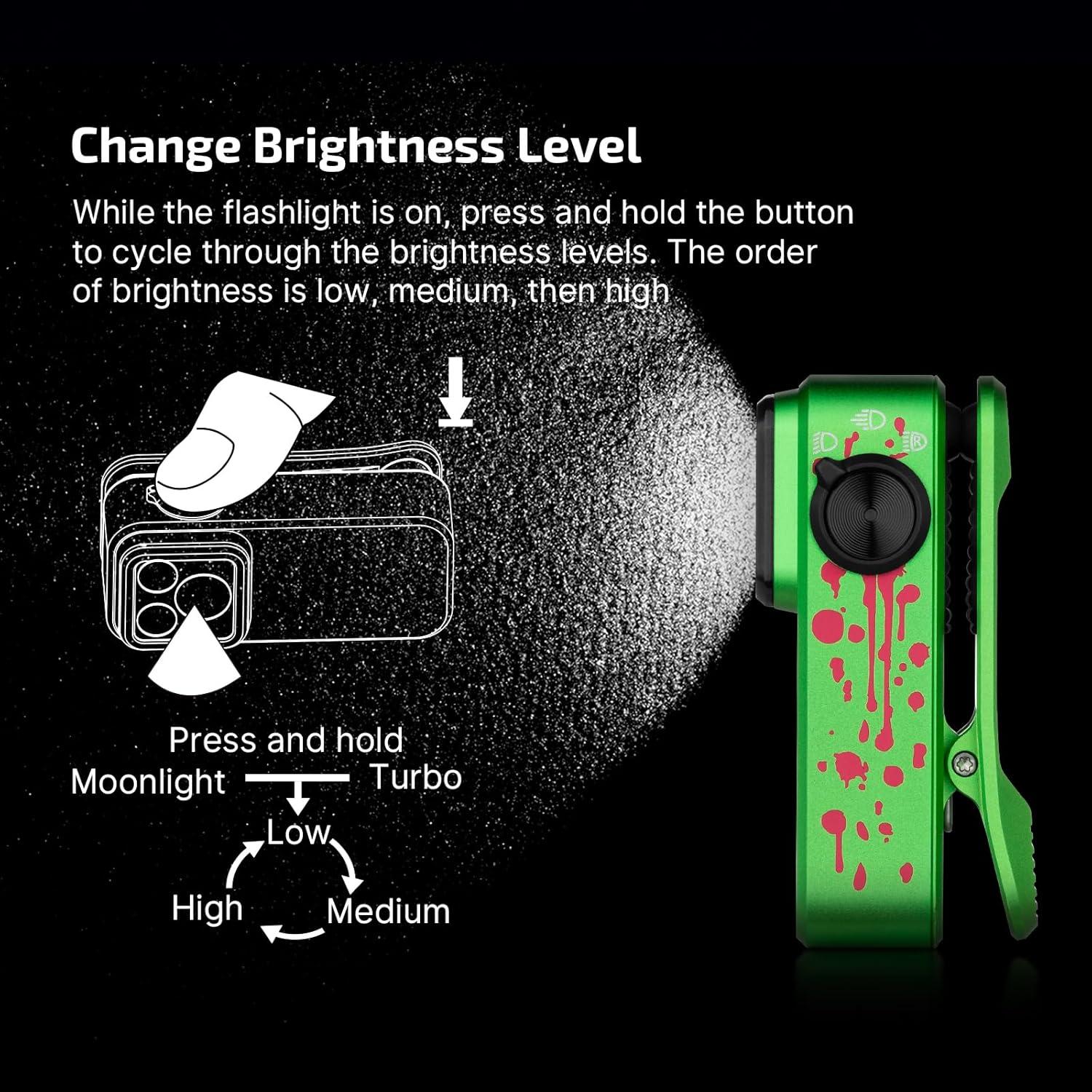 Linterna EDC Olight Oclip Pro 500 Lúmenes Verde Zombie