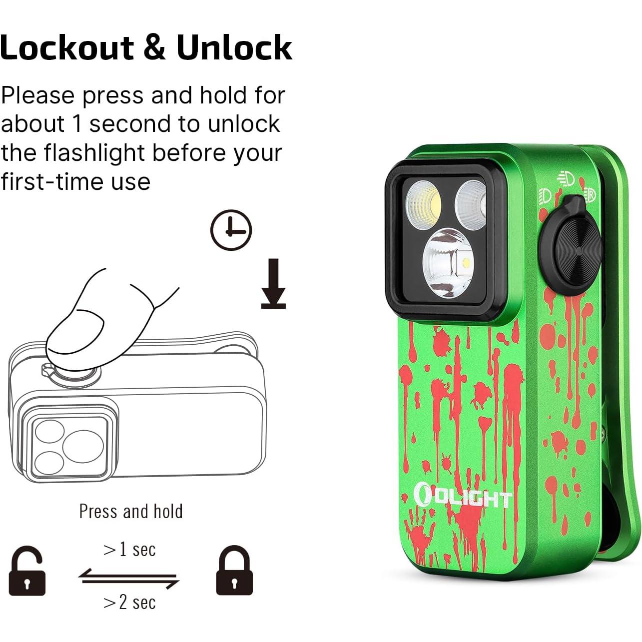 Linterna EDC Olight Oclip Pro 500 Lúmenes Verde Zombie