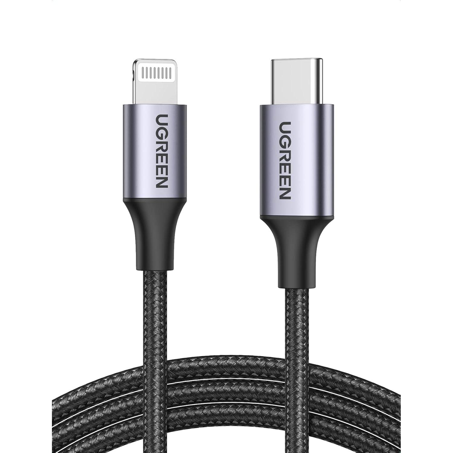 Cable USB C a Lightning UGREEN 1.83m MFi Carga Rápida