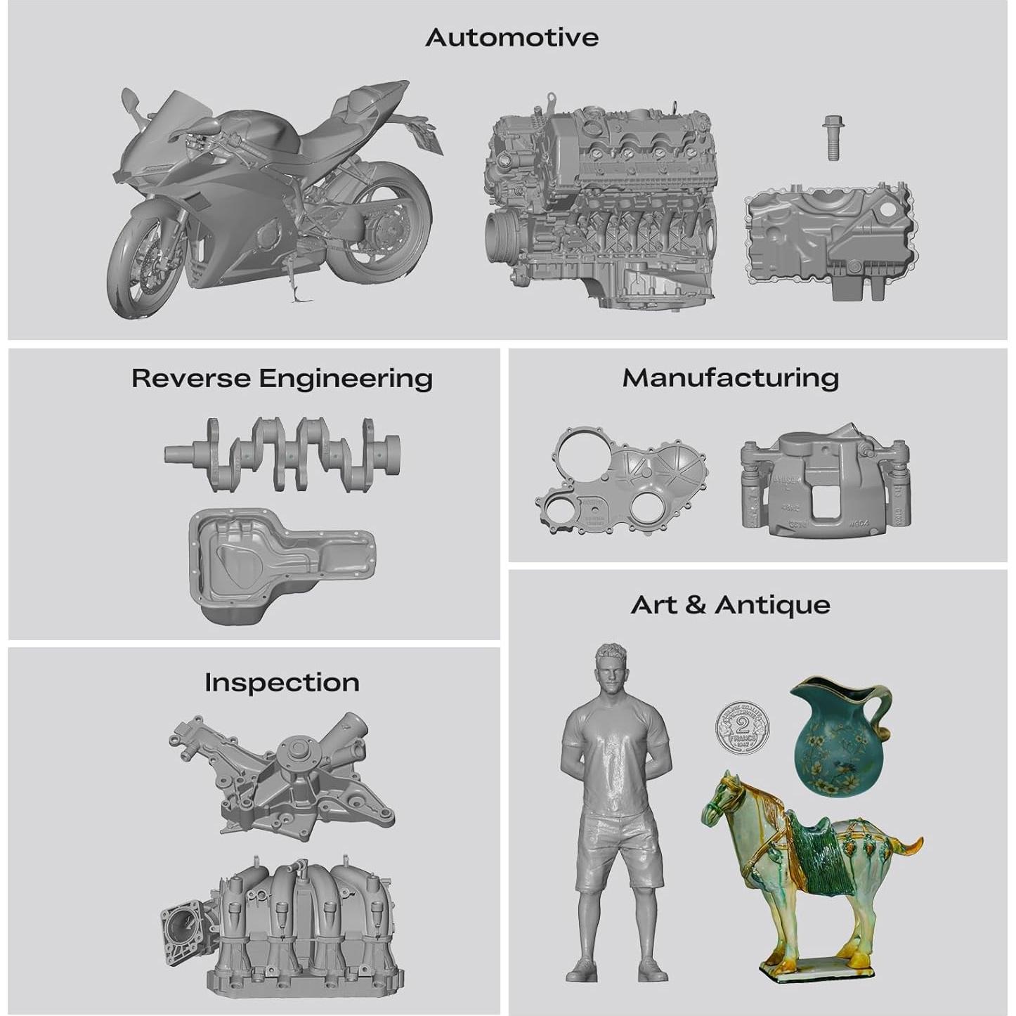 Escáner 3D Creality Sermoon S1 Inalámbrico 0.02mm Alta Precisión