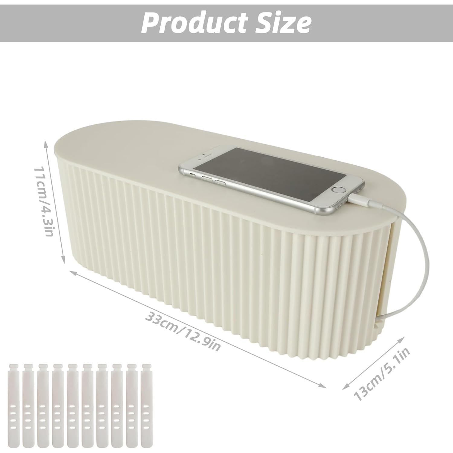Caja Organizadora de Cables MUXHEL Blanca con 10 Ataduras