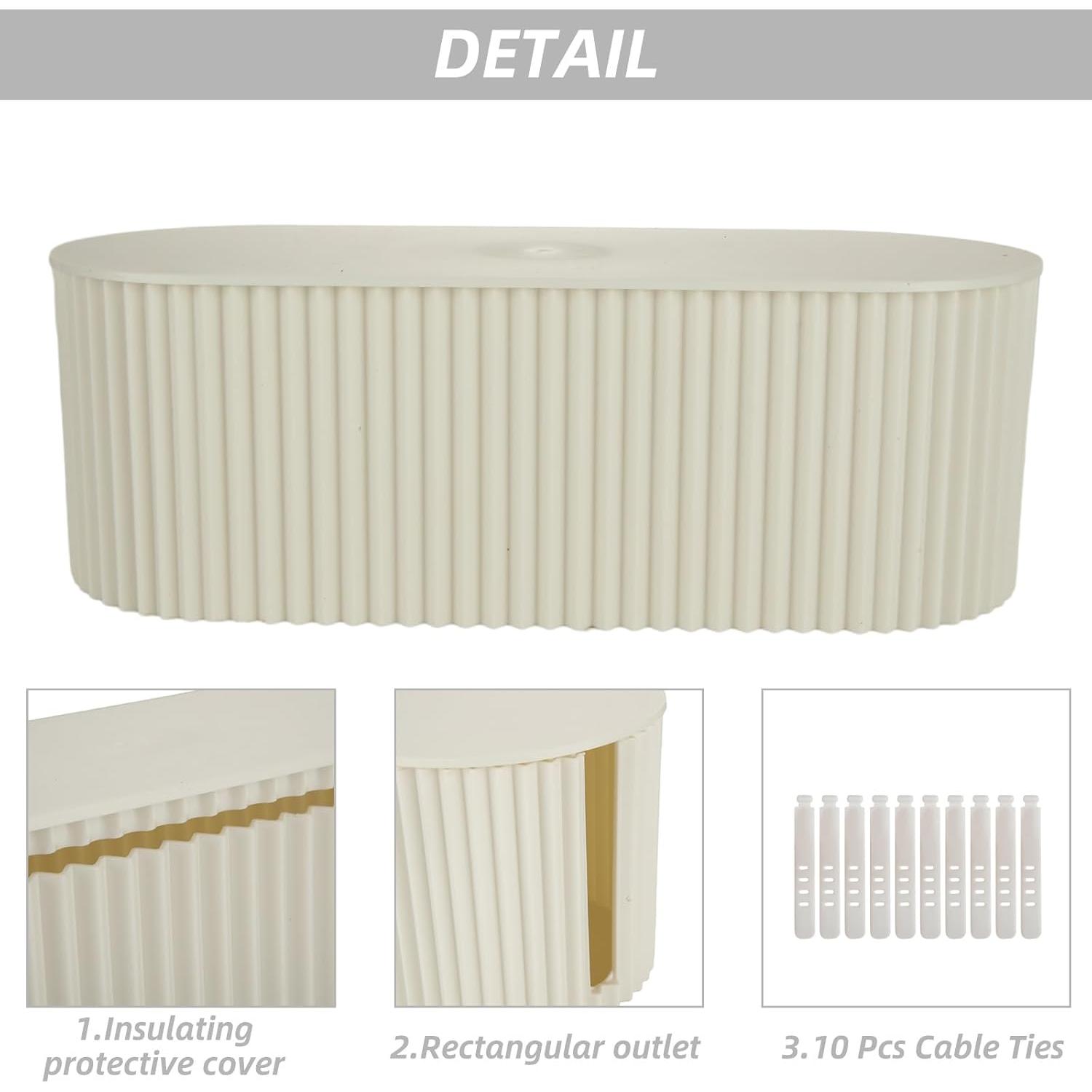 Caja Organizadora de Cables MUXHEL Blanca con 10 Ataduras