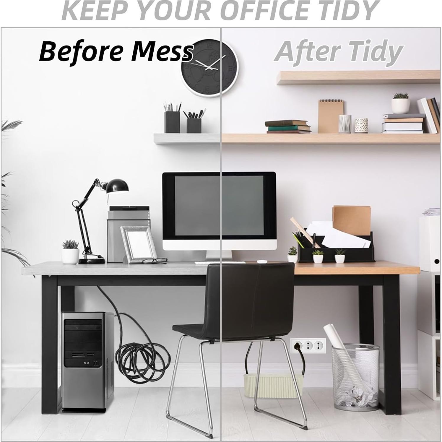 Caja Organizadora de Cables MUXHEL Blanca con 10 Ataduras