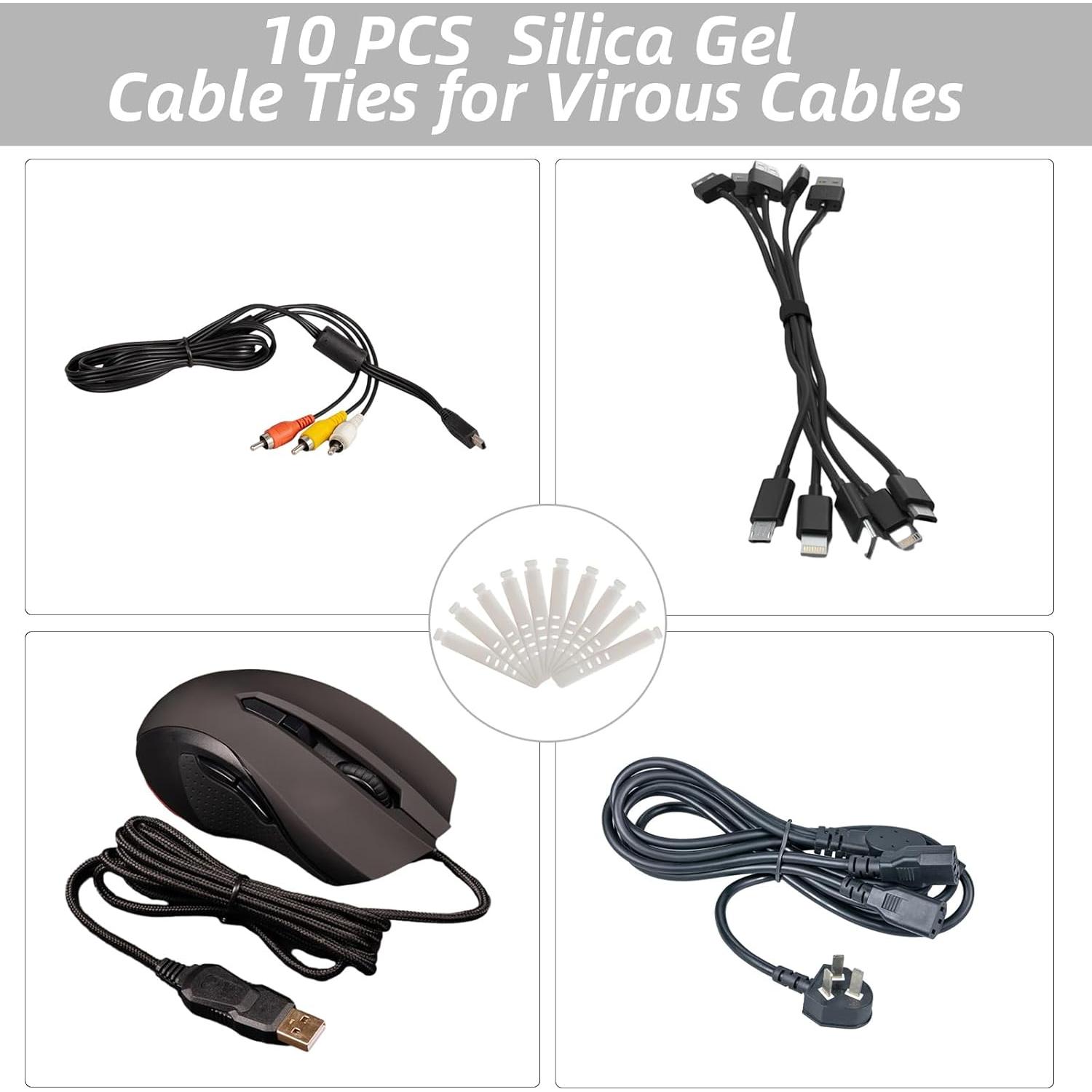 Caja Organizadora de Cables MUXHEL Blanca con 10 Ataduras