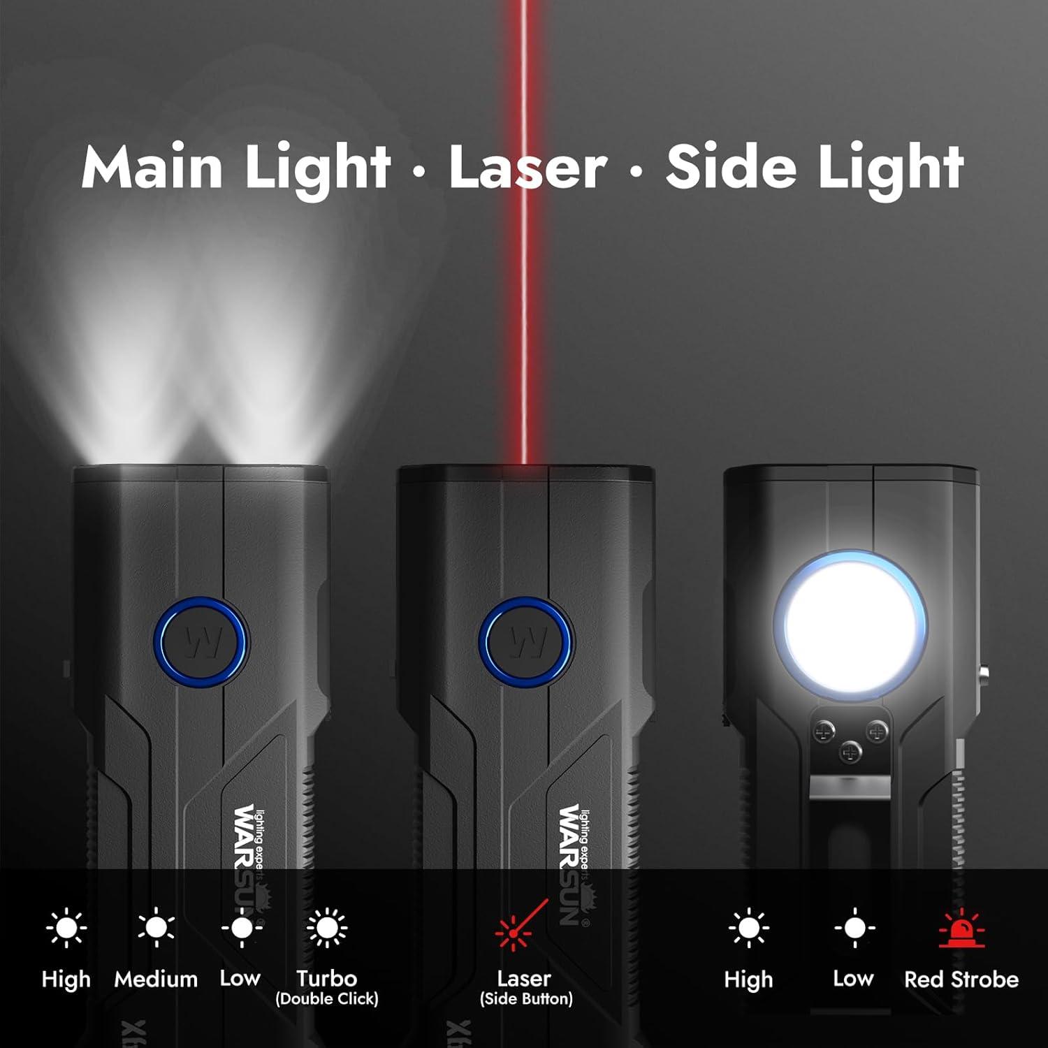 Linterna Recargable WARSUN X608S 2600 Lúmenes LED Aluminio