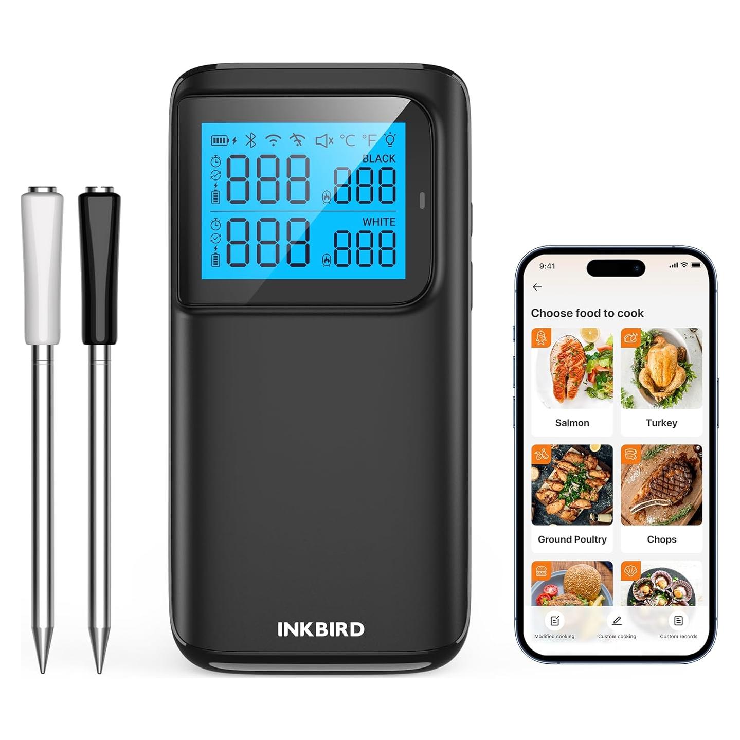 Termómetro de Carne Inkbird Inalámbrico con WiFi y Bluetooth