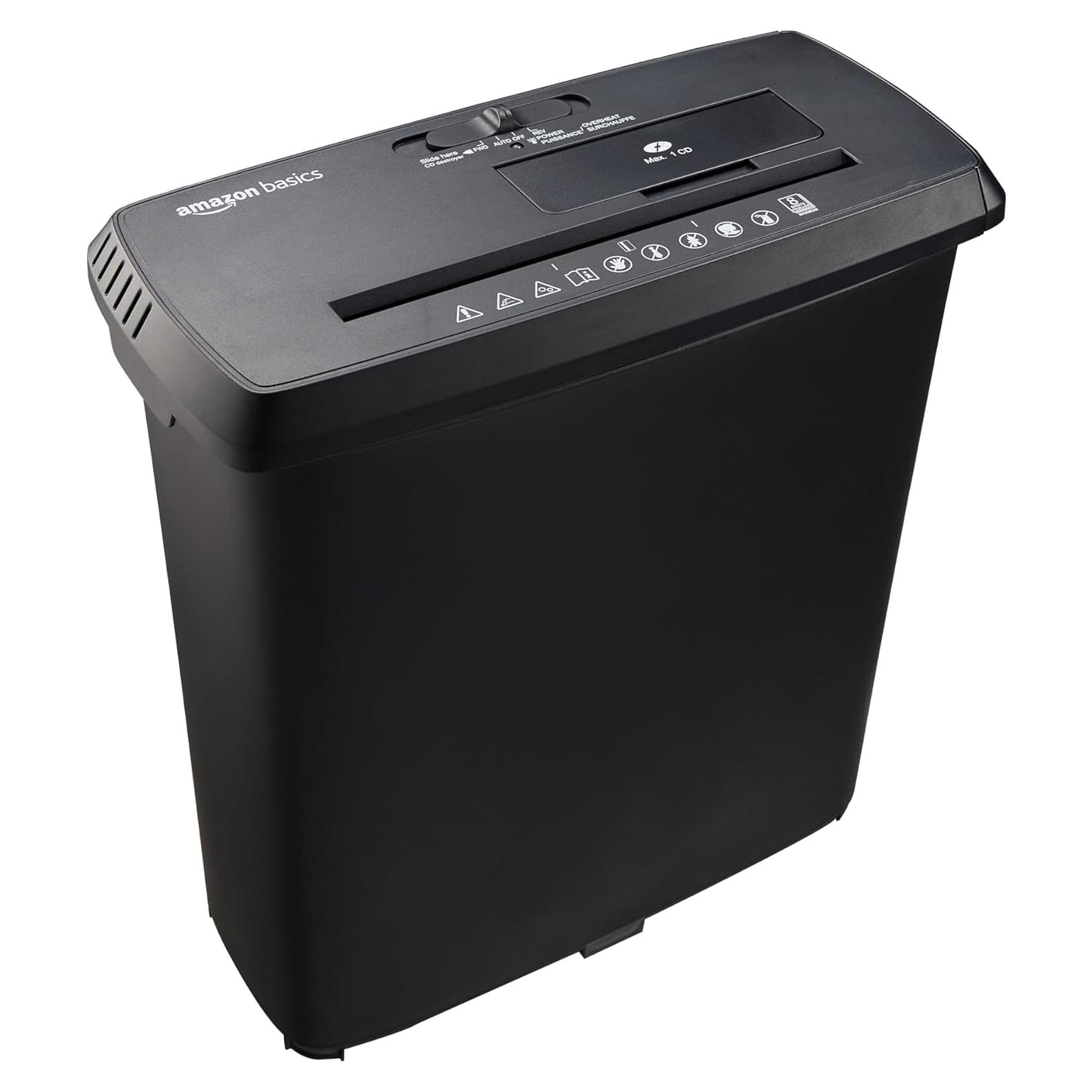 Trituradora de Papel Amazon Basics S120 8 Hojas 12.83L Negro