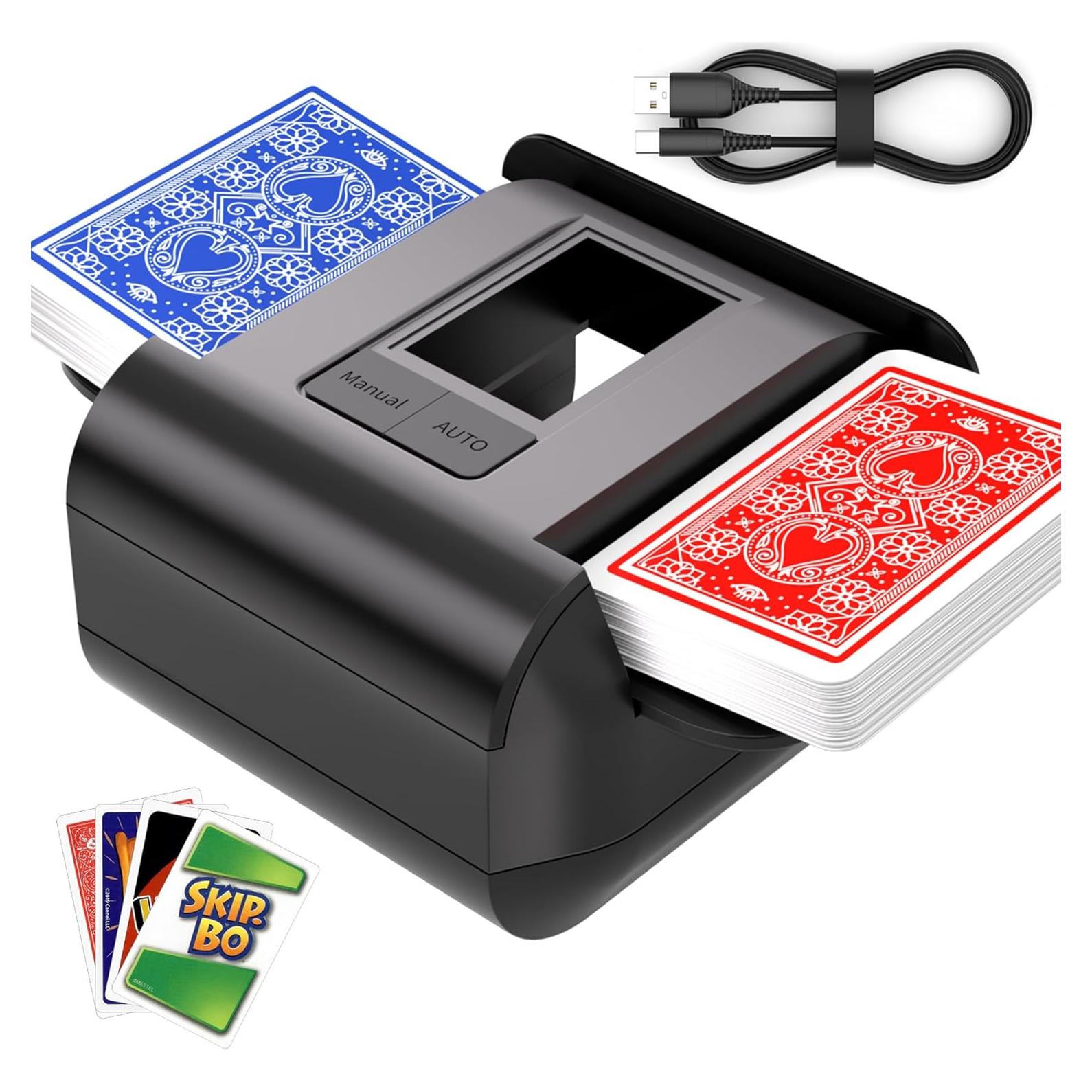 Barajador de Cartas Automático ATEHIHEB Recargable USB-C Negro