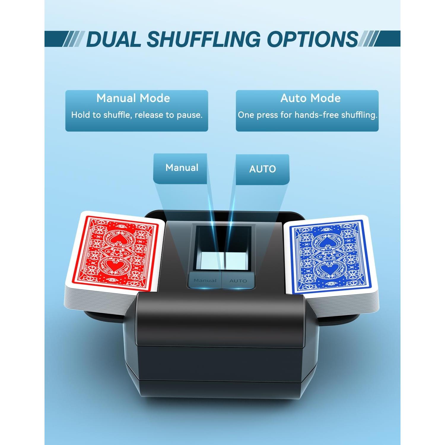Barajador de Cartas Automático ATEHIHEB Recargable USB-C Negro