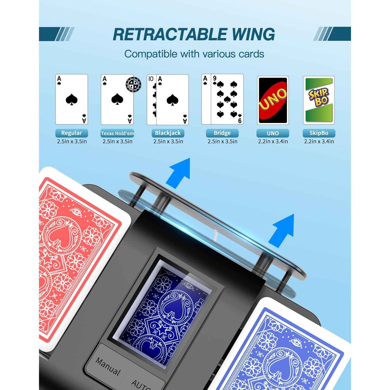 Barajador de Cartas Automático ATEHIHEB Recargable USB-C Negro