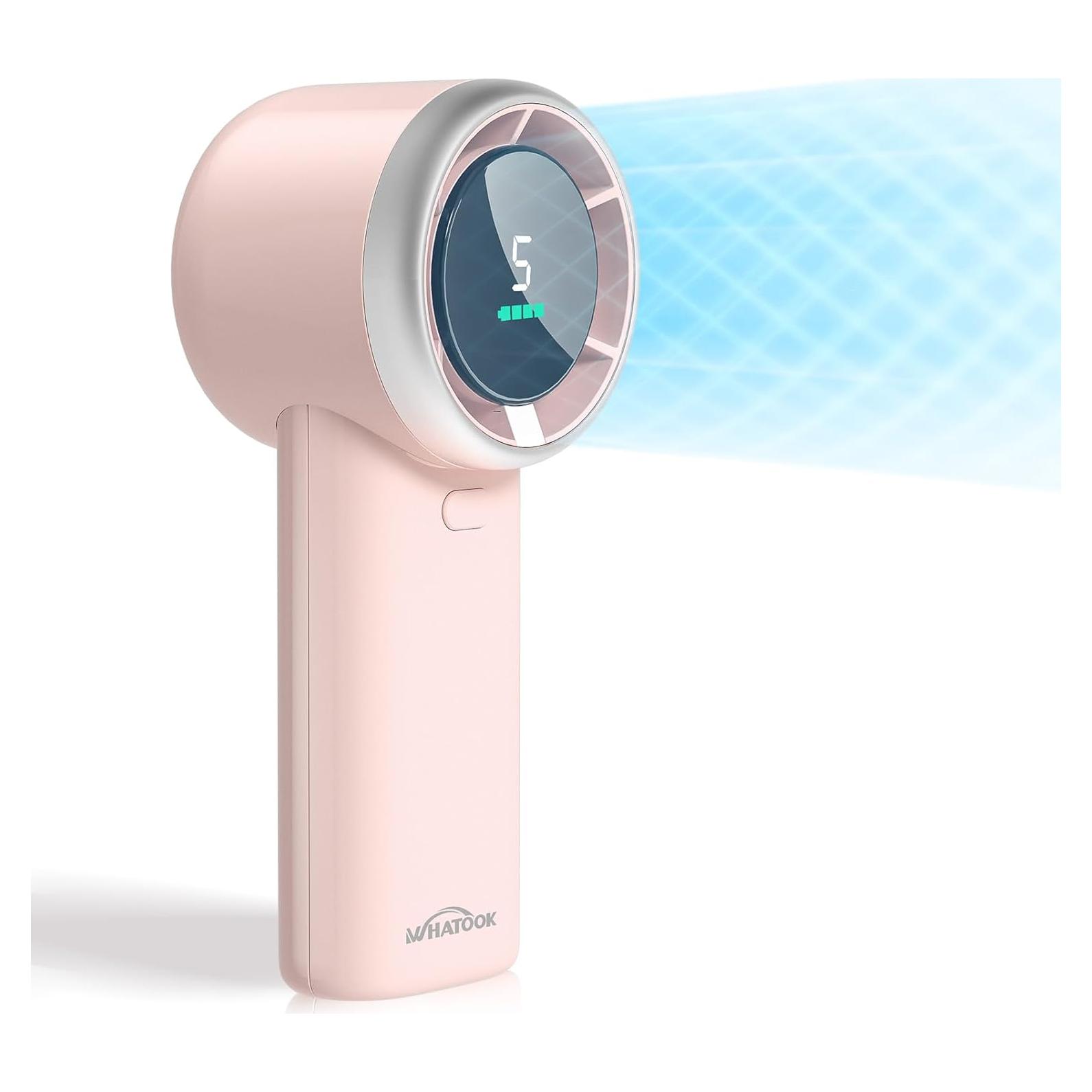 Ventilador Portátil WHATOOK Mini Rosa 10h Batería USB