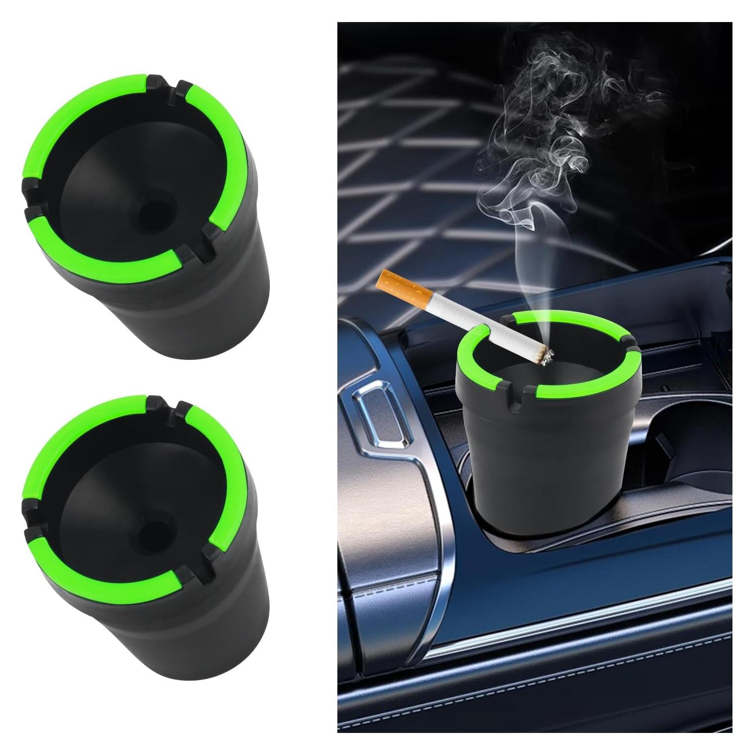 Cenicero para Auto YGDMD Negro, Sin Humo, 11 cm, 2 Pcs