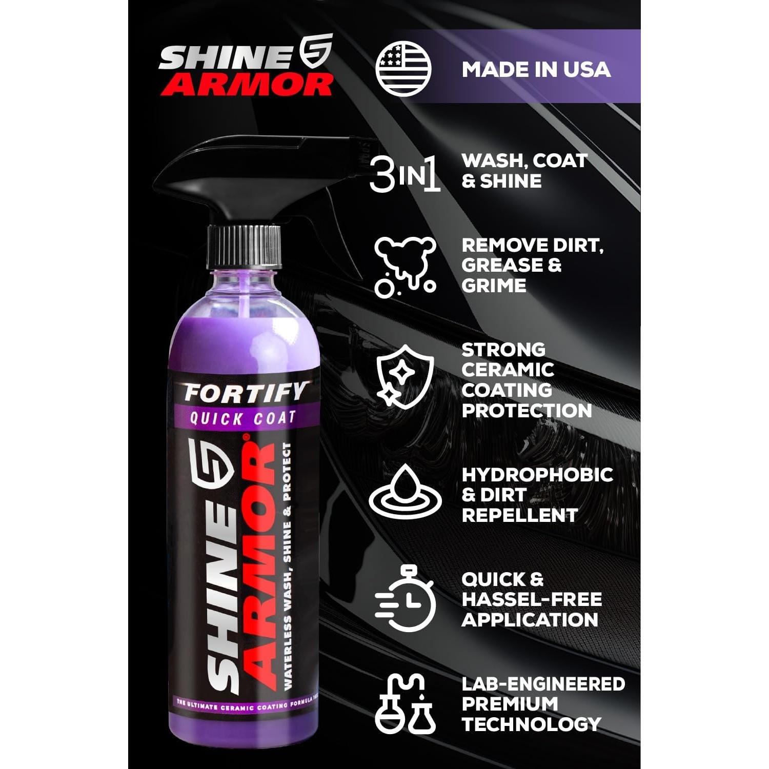 Paquete de Cuidado del Automóvil Shine Armor - Recubrimiento Cerámico y Limpiador Interior