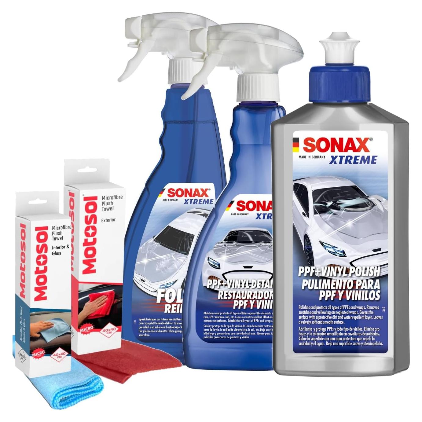 Kit de Cuidado SONAX PPF y Vinilo - Limpiador y Protector 2.01kg