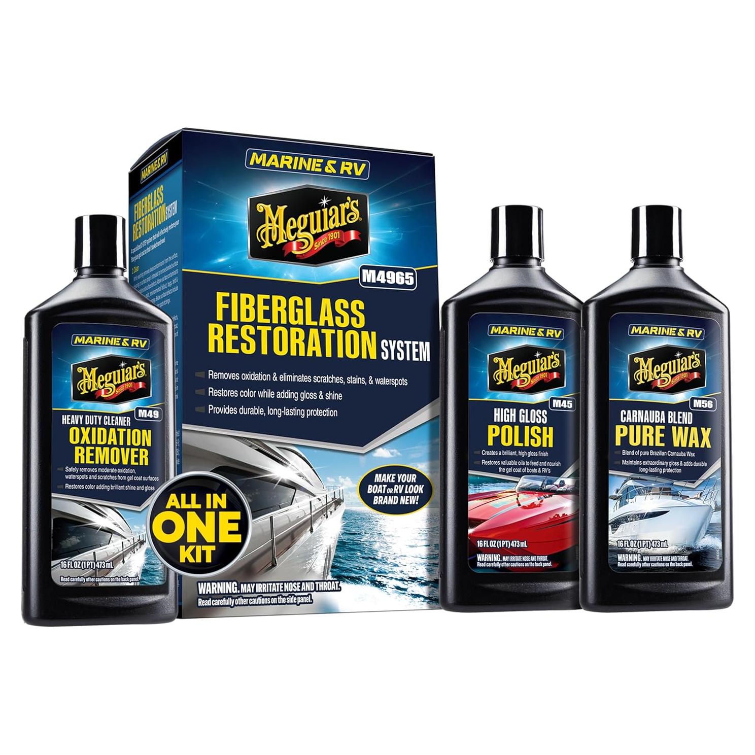 Kit de Restauración de Fibra de Vidrio Meguiar's M4965 - 3 Piezas