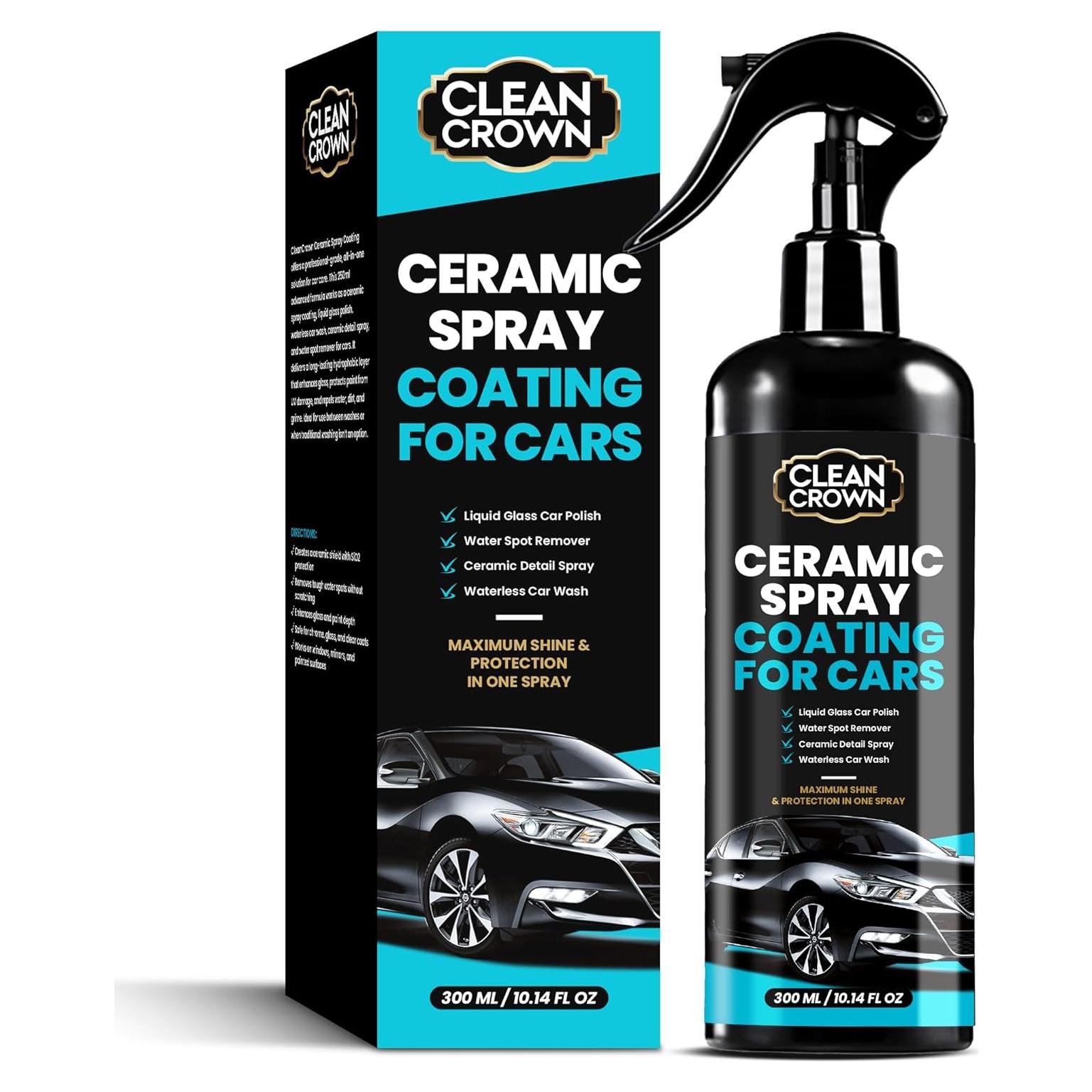 Recubrimiento Cerámico en Spray CleanCrown 300ml - Pulidor y Lavado Sin Agua