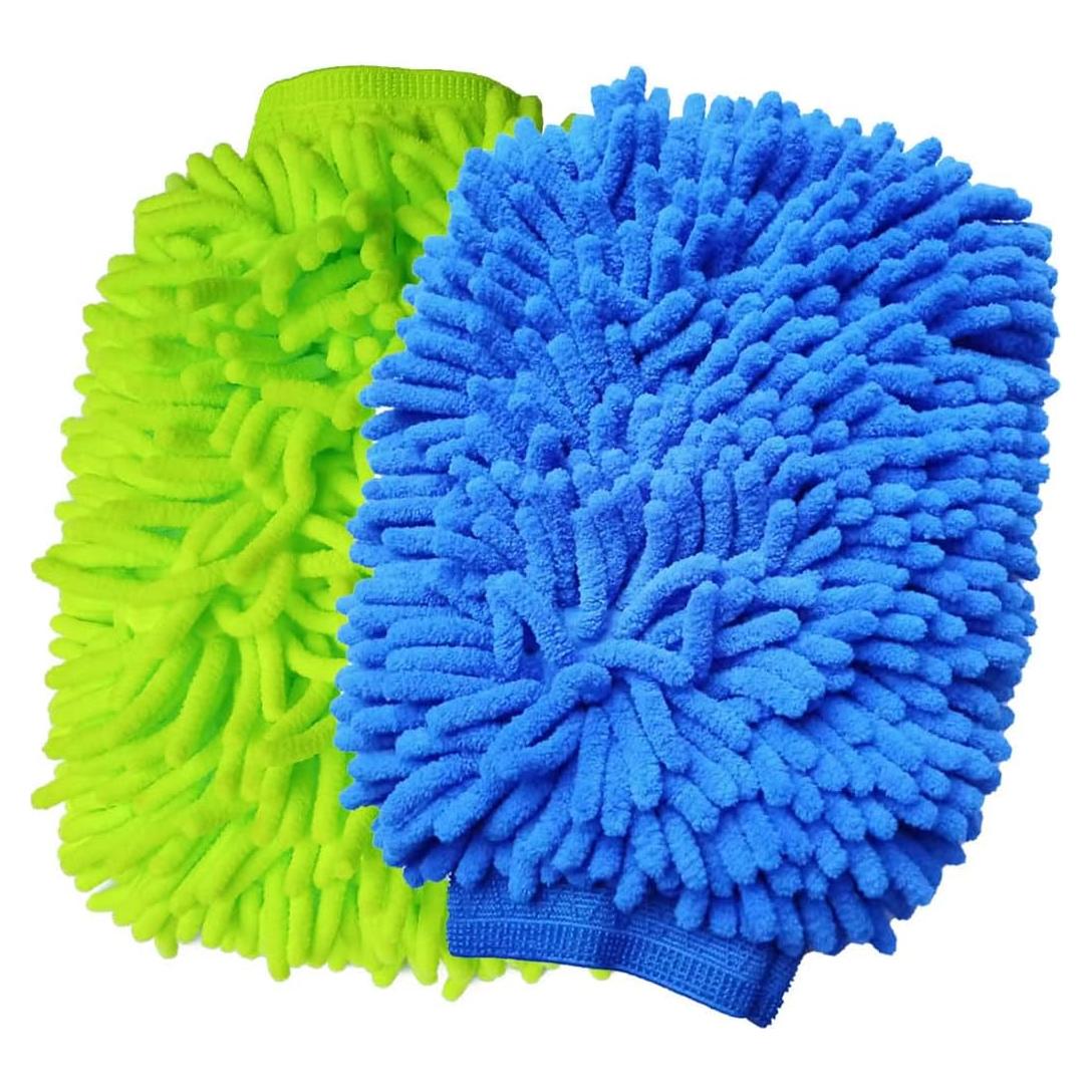 Guantes de Lavado de Autos HeGangLy Microfibra 2 Piezas Sin Rayones