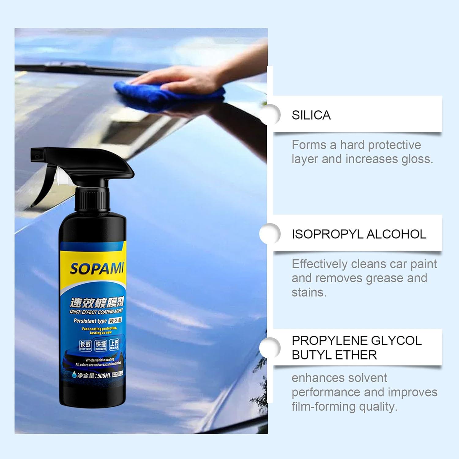 Spray de Cera para Automóviles Sopami 500ml - Aplicación Rápida