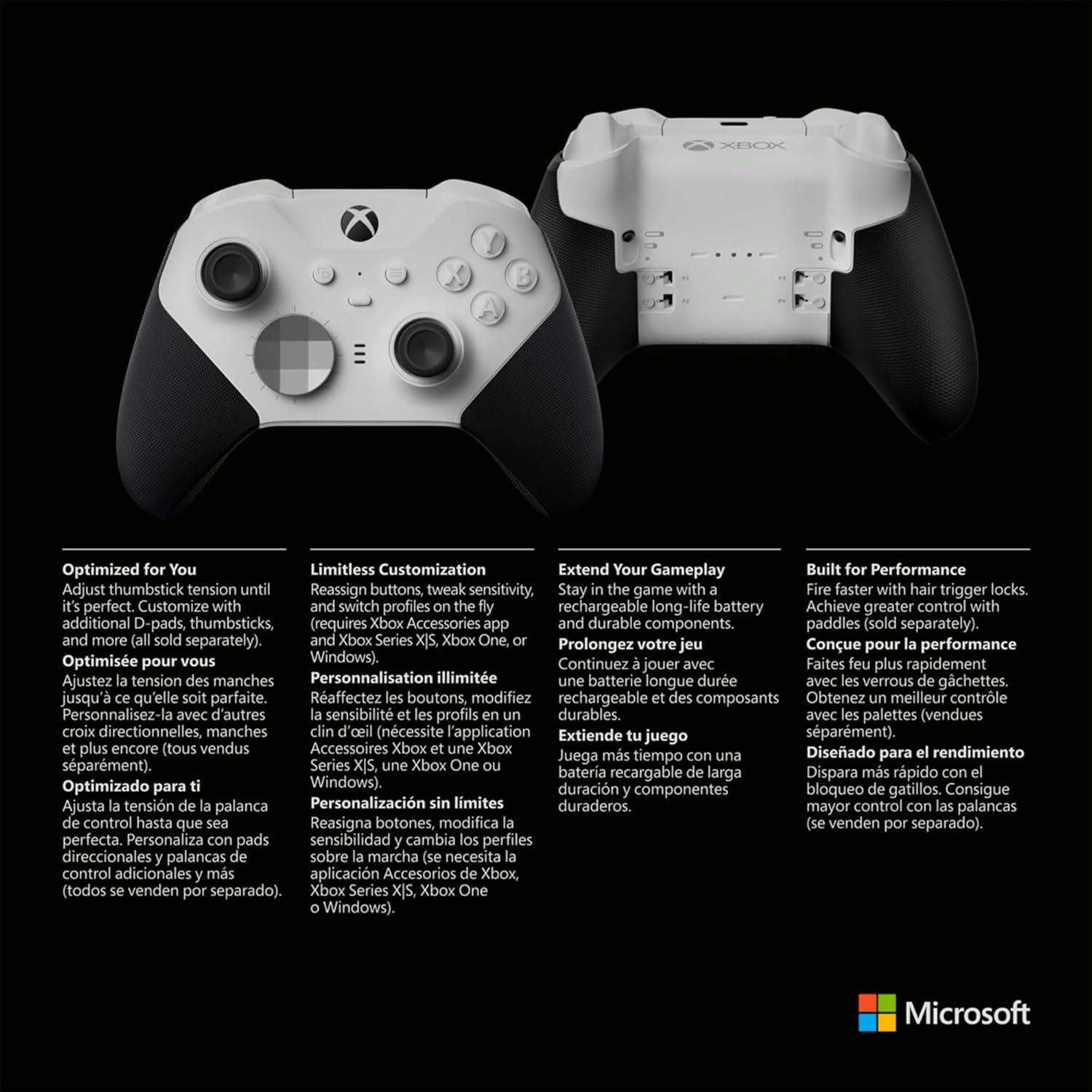 Controlador Inalámbrico Xbox Elite Series 2 - Blanco - Personalizable