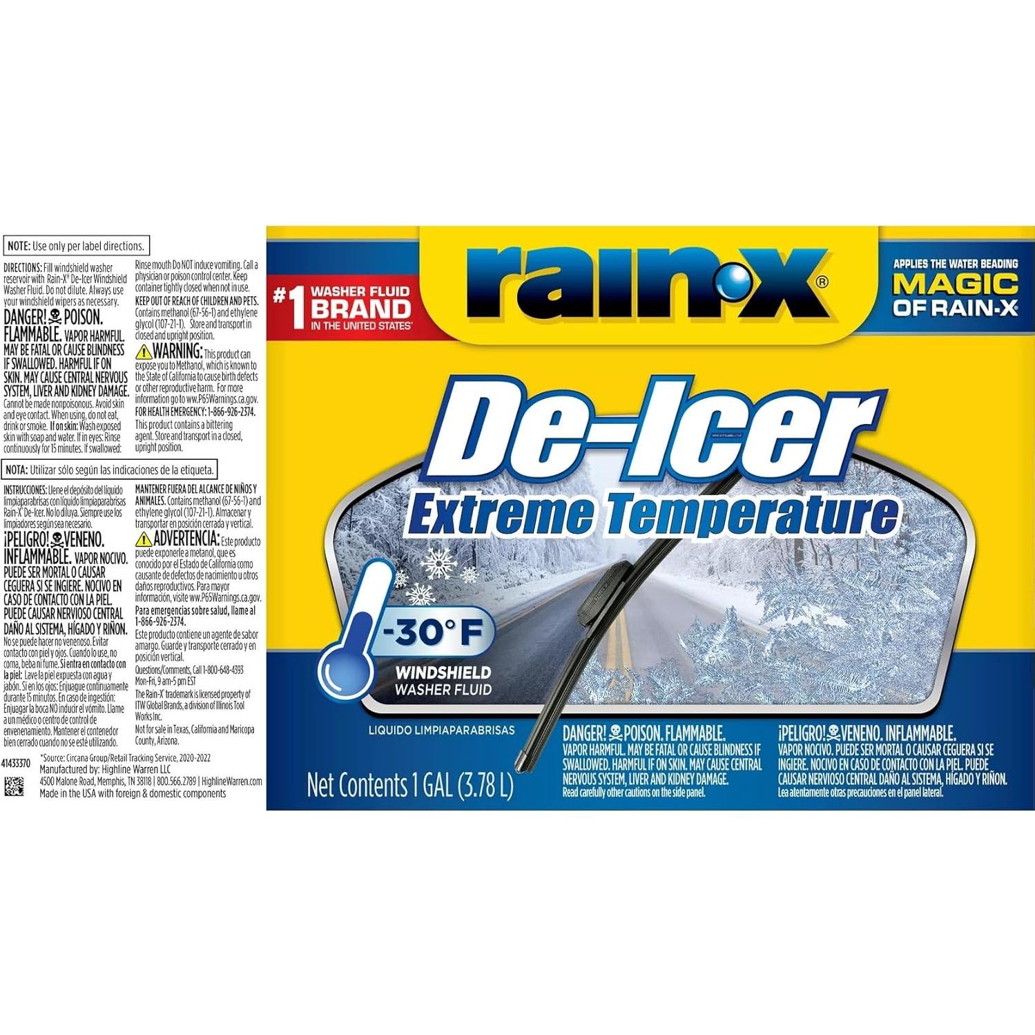 Líquido Limpiaparabrisas Deshielante Rain-X -30°C 3.8kg