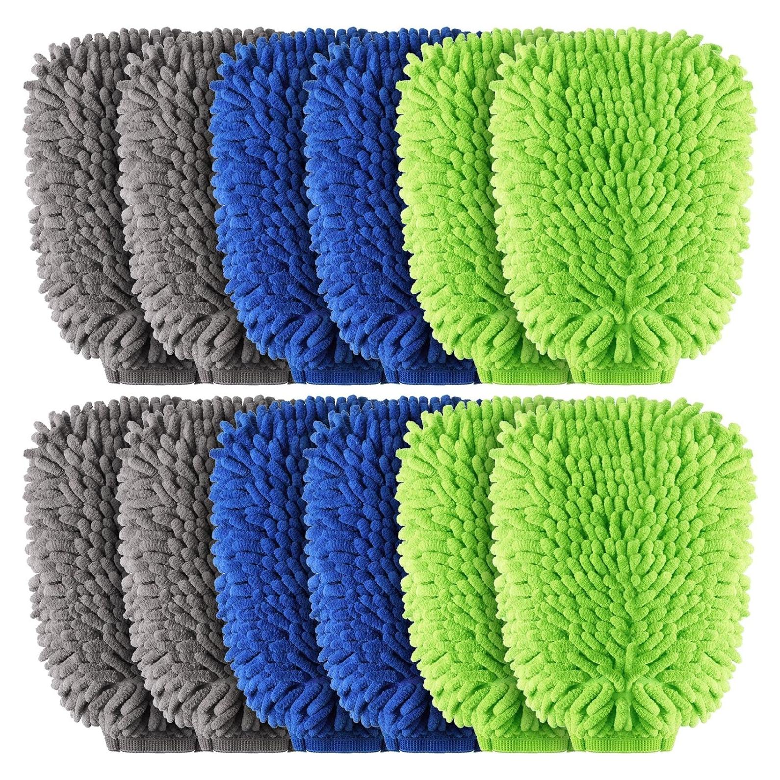 Riakrum 12 Mitones de Microfibra para Lavado de Autos 25.9x19.1cm